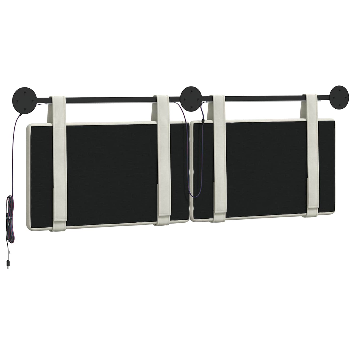 Hangend hoofdbord Met LED-verlichting Crèmekleurig Fluweel is nu te koop bij PeponiXL, paradijselijk wonen!