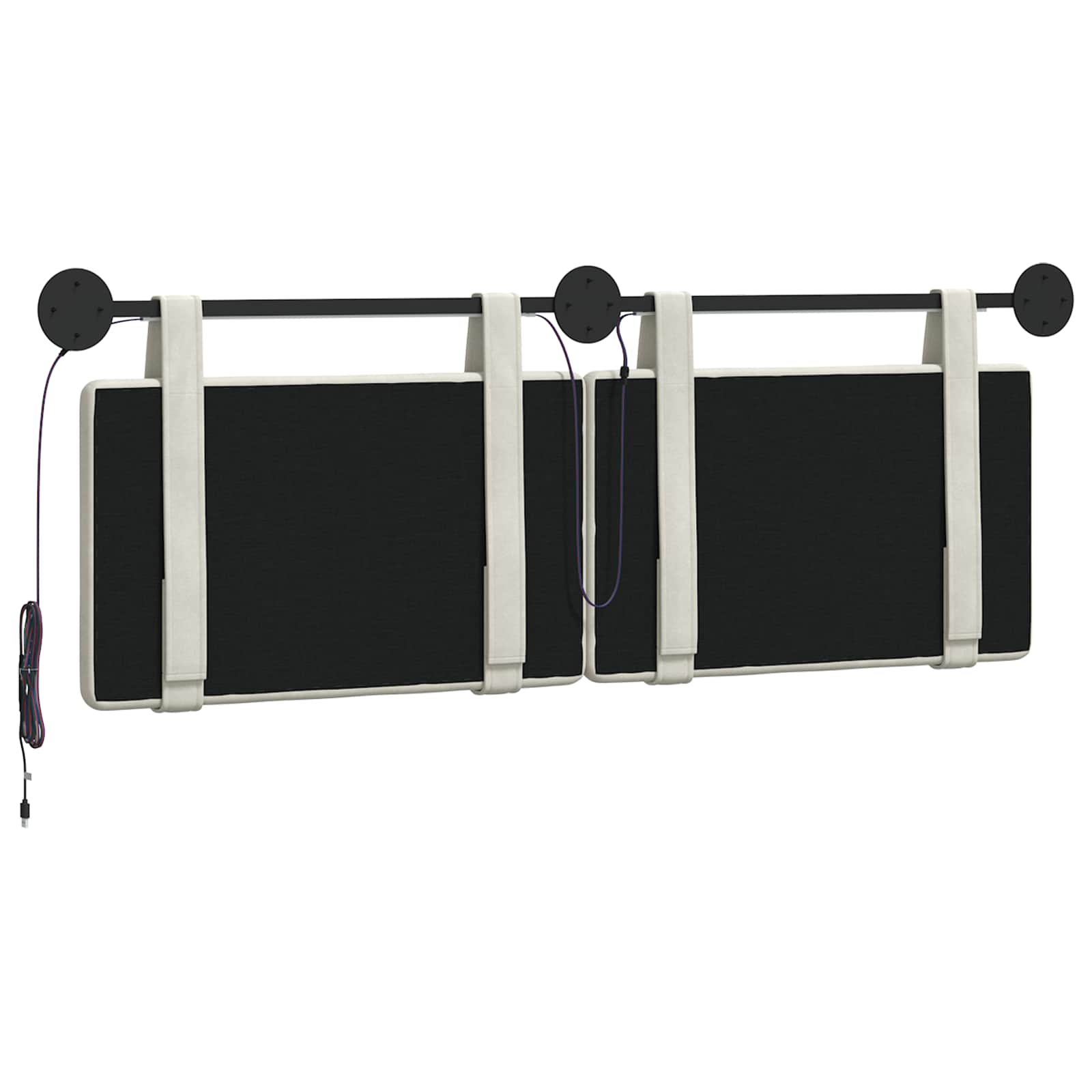 Hangend hoofdbord Met LED-verlichting Crèmekleurig Fluweel is nu te koop bij PeponiXL, paradijselijk wonen!