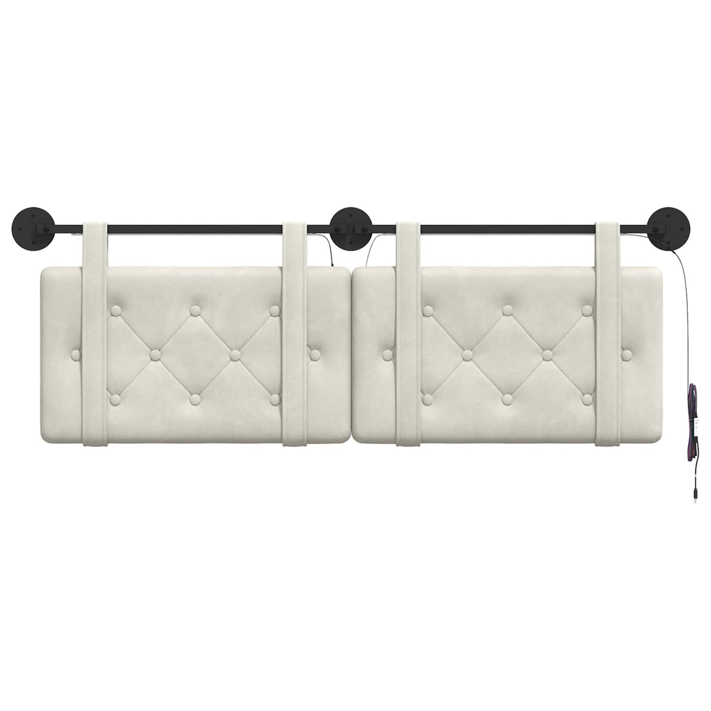 Hangend hoofdbord Met LED-verlichting Crèmekleurig Fluweel is nu te koop bij PeponiXL, paradijselijk wonen!