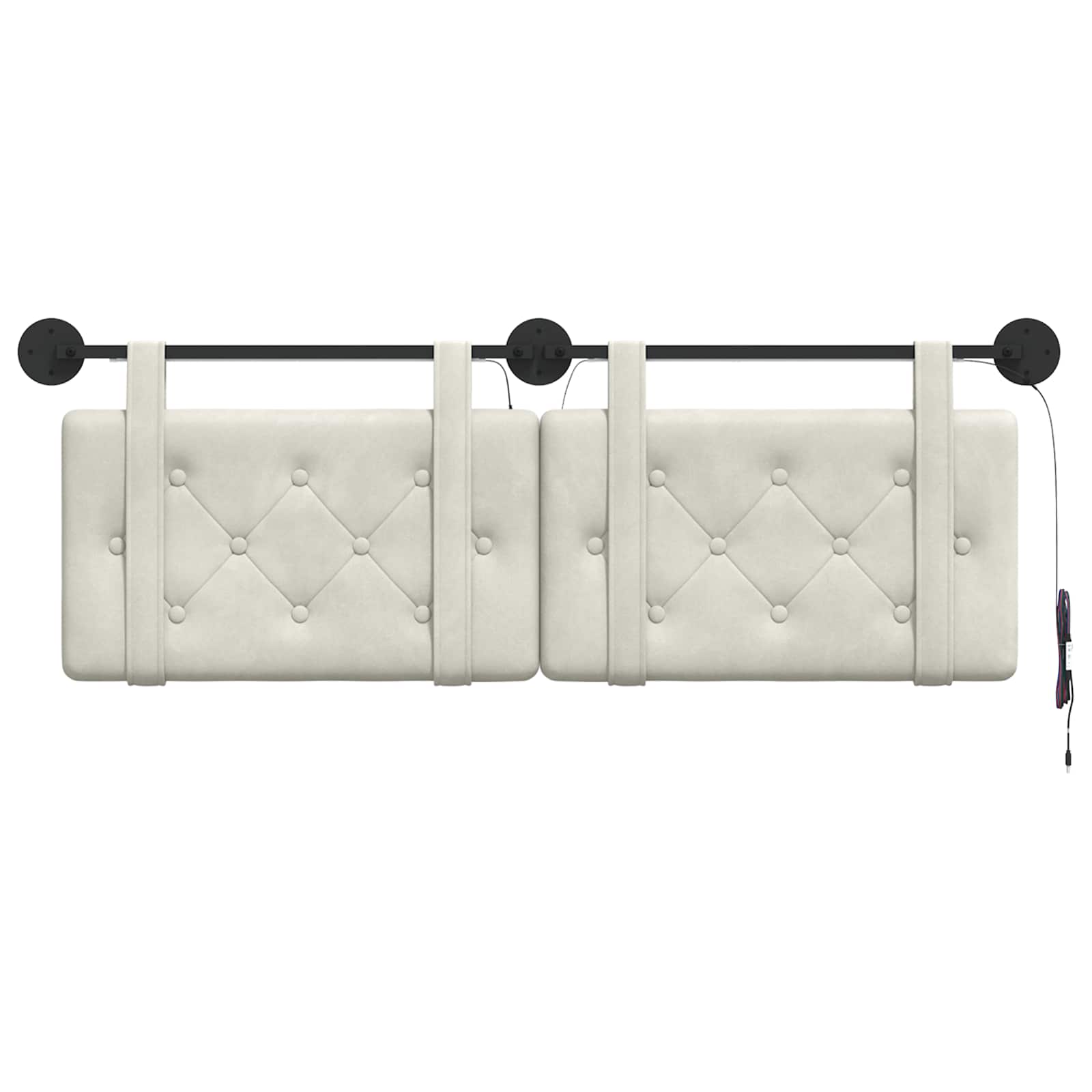 Hangend hoofdbord Met LED-verlichting Crèmekleurig Fluweel is nu te koop bij PeponiXL, paradijselijk wonen!