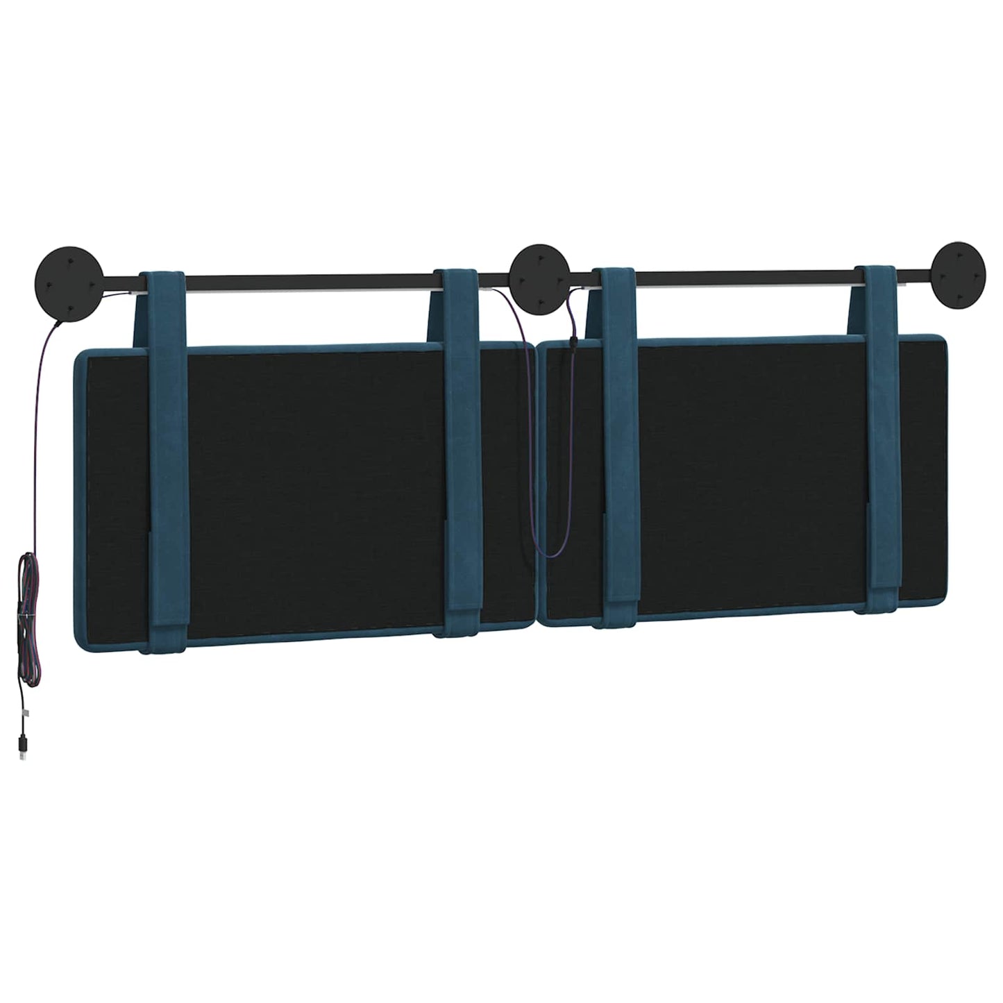Hangend hoofdbord Met LED-verlichting Blauw Fluweel is nu te koop bij PeponiXL, paradijselijk wonen!