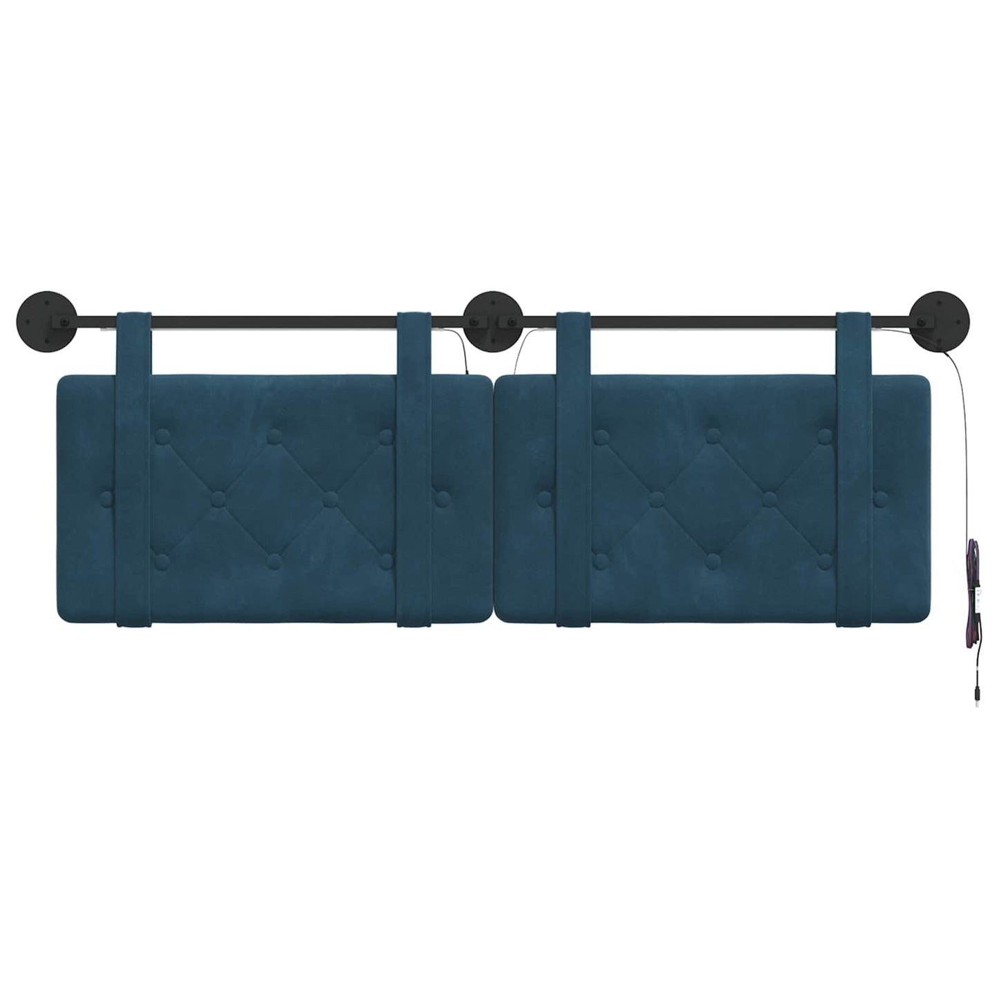 Hangend hoofdbord Met LED-verlichting Blauw Fluweel is nu te koop bij PeponiXL, paradijselijk wonen!