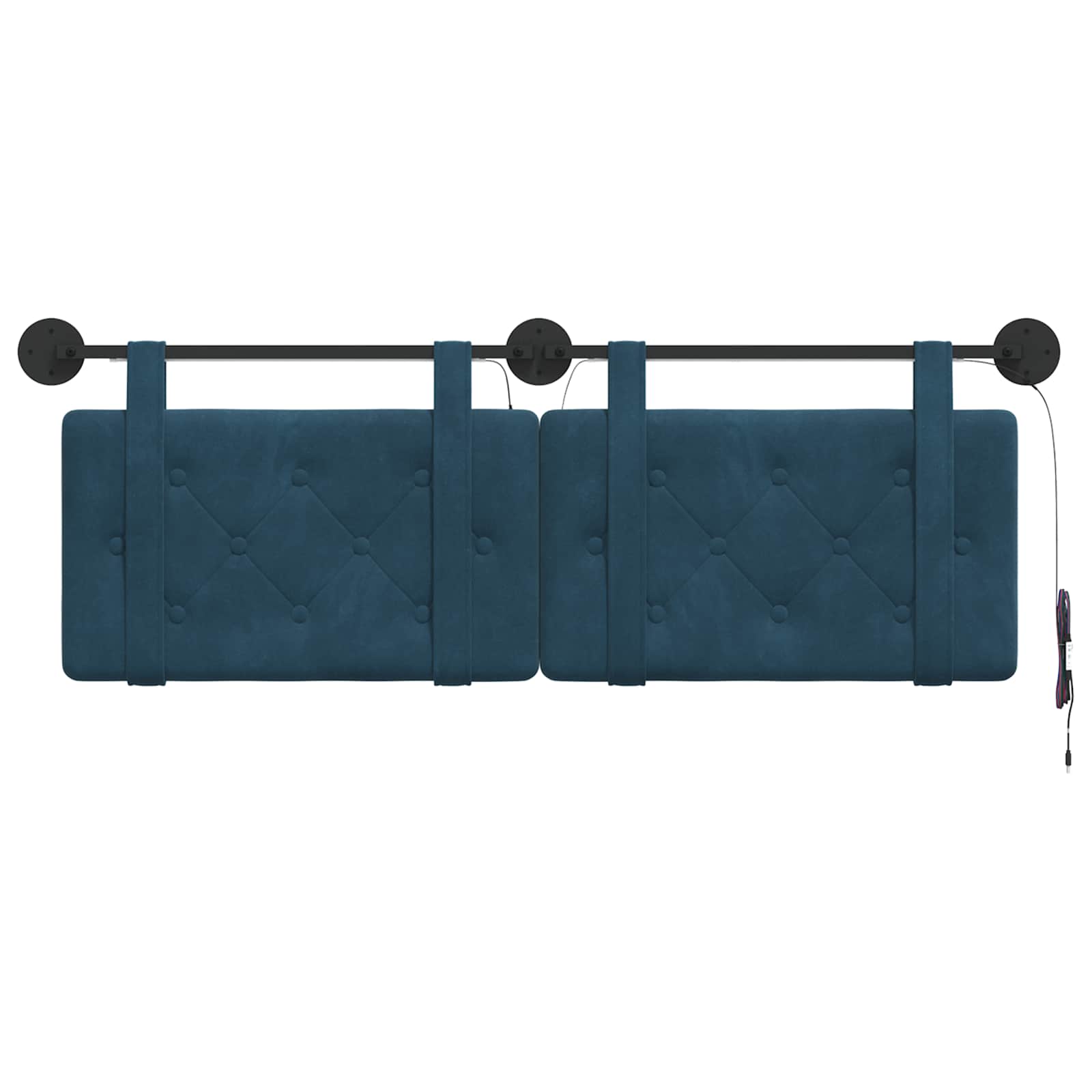Hangend hoofdbord Met LED-verlichting Blauw Fluweel is nu te koop bij PeponiXL, paradijselijk wonen!
