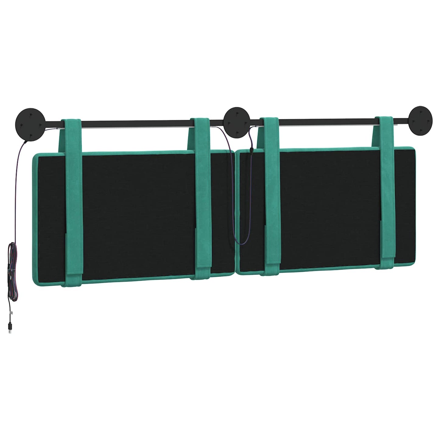 Hangend hoofdbord Met LED-verlichting Turquoise Fluweel is nu te koop bij PeponiXL, paradijselijk wonen!