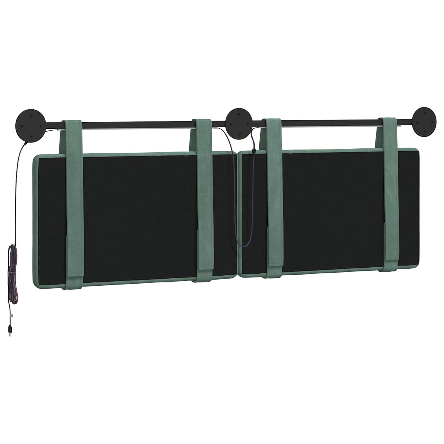 Hangend hoofdbord Met LED-verlichting Zeegroen Fluweel is nu te koop bij PeponiXL, paradijselijk wonen!