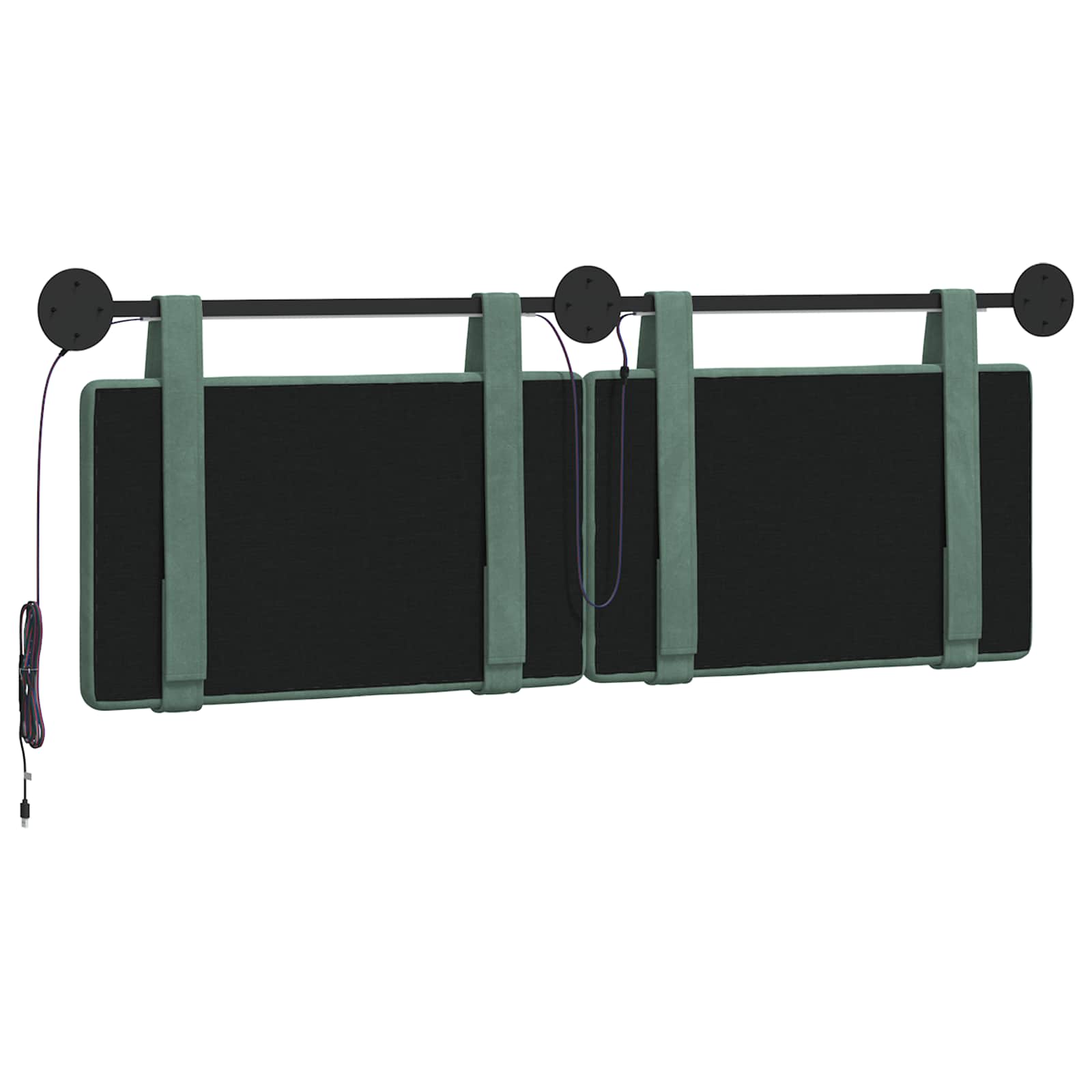Hangend hoofdbord Met LED-verlichting Zeegroen Fluweel is nu te koop bij PeponiXL, paradijselijk wonen!