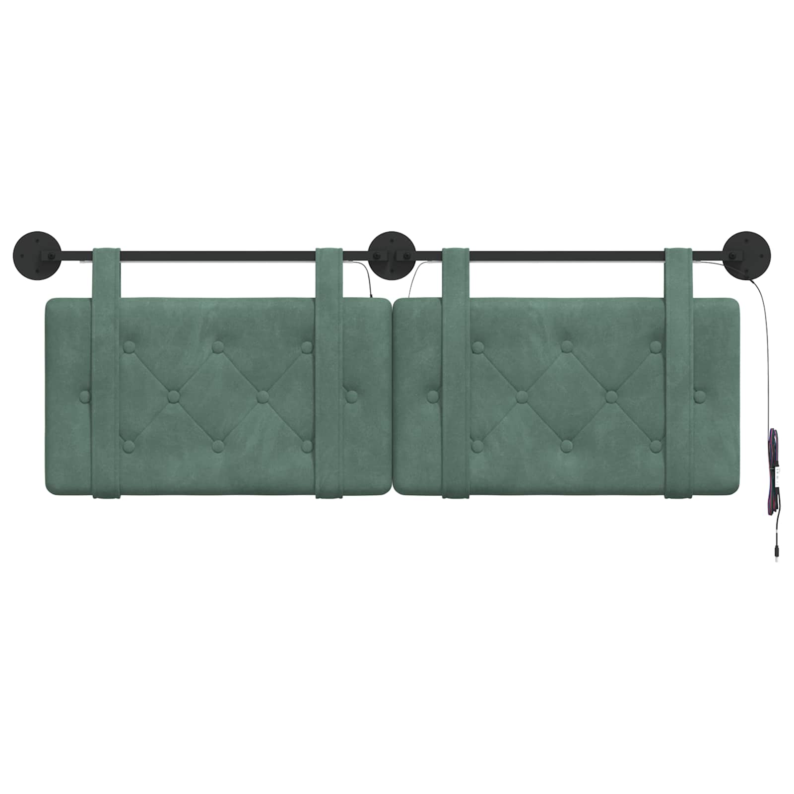 Hangend hoofdbord Met LED-verlichting Zeegroen Fluweel is nu te koop bij PeponiXL, paradijselijk wonen!