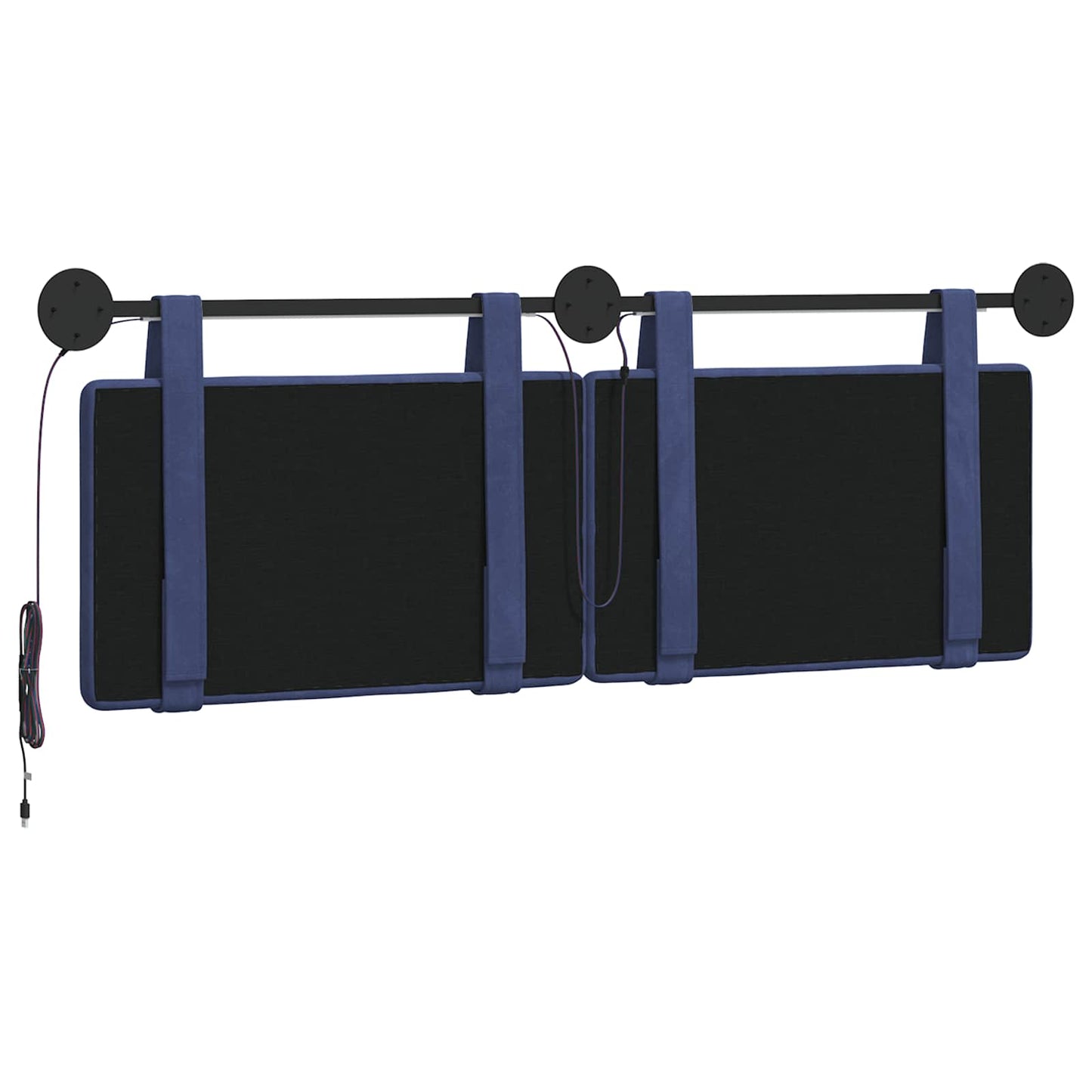 Hangend hoofdbord Met LED-verlichting Politieblauw Fluweel is nu te koop bij PeponiXL, paradijselijk wonen!