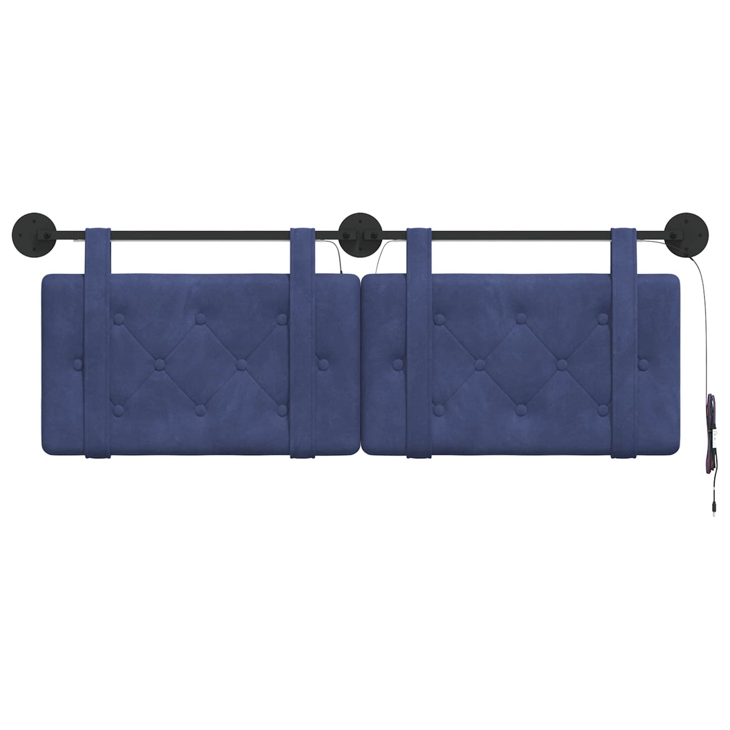 Hangend hoofdbord Met LED-verlichting Politieblauw Fluweel is nu te koop bij PeponiXL, paradijselijk wonen!