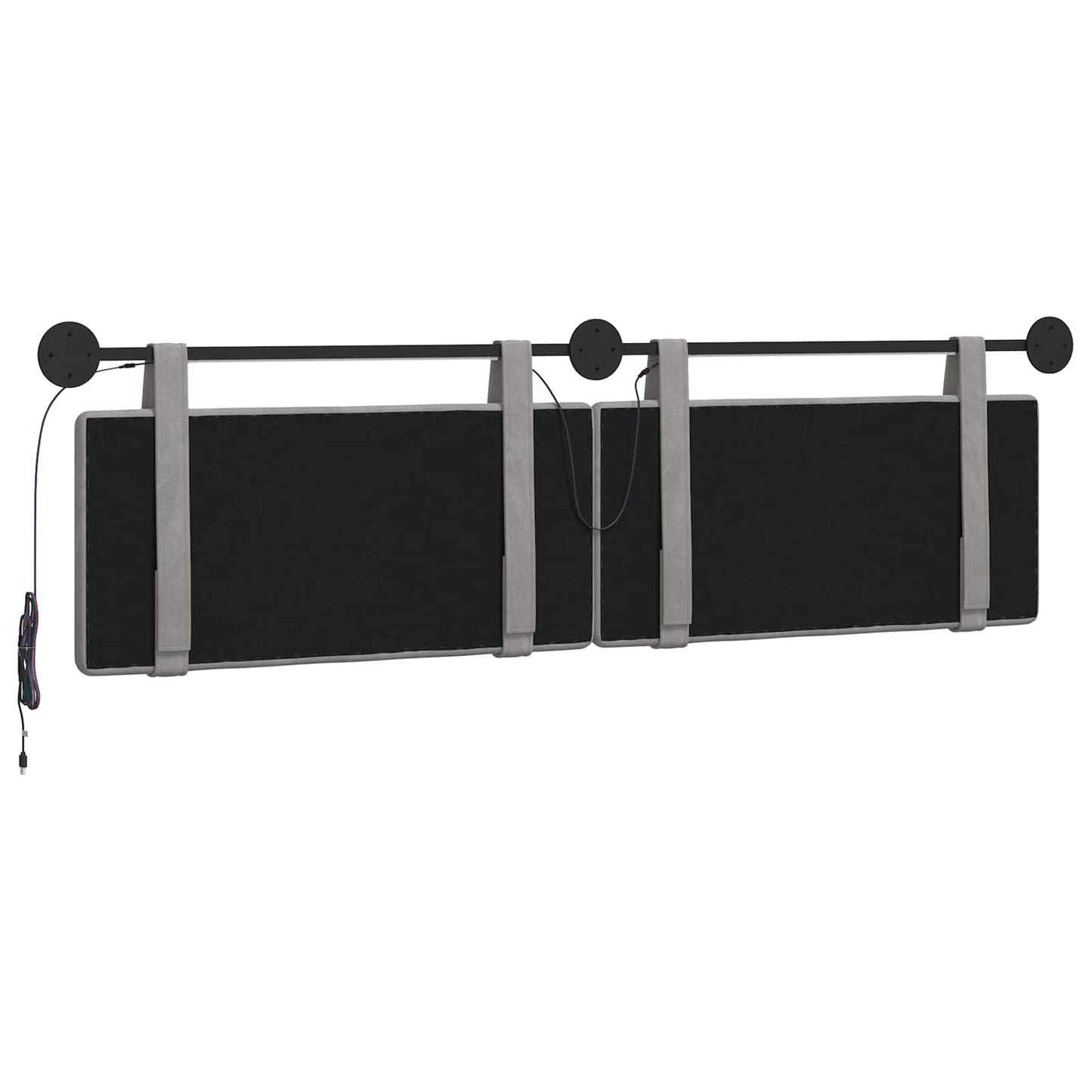 Hangend hoofdbord Met LED-verlichting Lichtgrijs Fluweel is nu te koop bij PeponiXL, paradijselijk wonen!