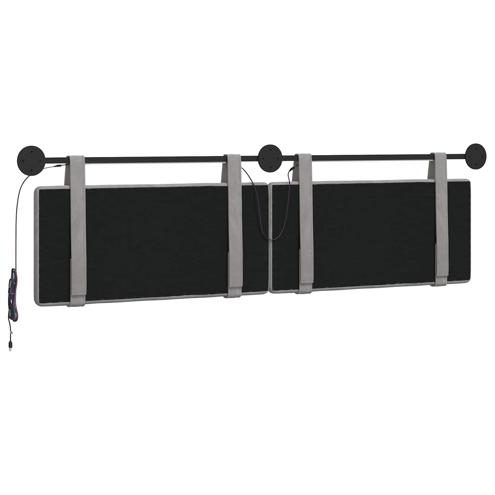 Hangend hoofdbord Met LED-verlichting Lichtgrijs Fluweel is nu te koop bij PeponiXL, paradijselijk wonen!