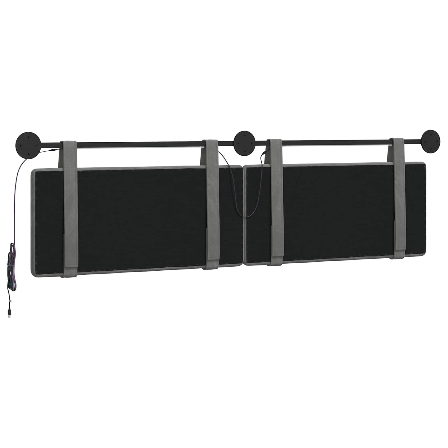 Hangend hoofdbord Met LED-verlichting Donkergrijs Fluweel is nu te koop bij PeponiXL, paradijselijk wonen!