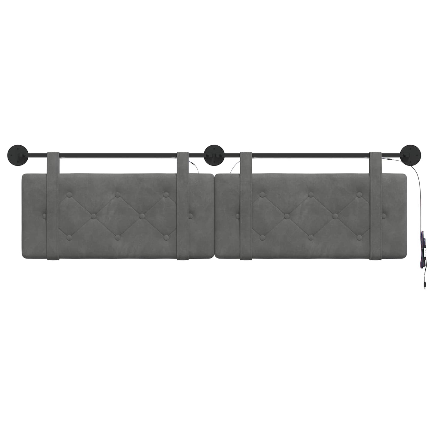 Hangend hoofdbord Met LED-verlichting Donkergrijs Fluweel is nu te koop bij PeponiXL, paradijselijk wonen!