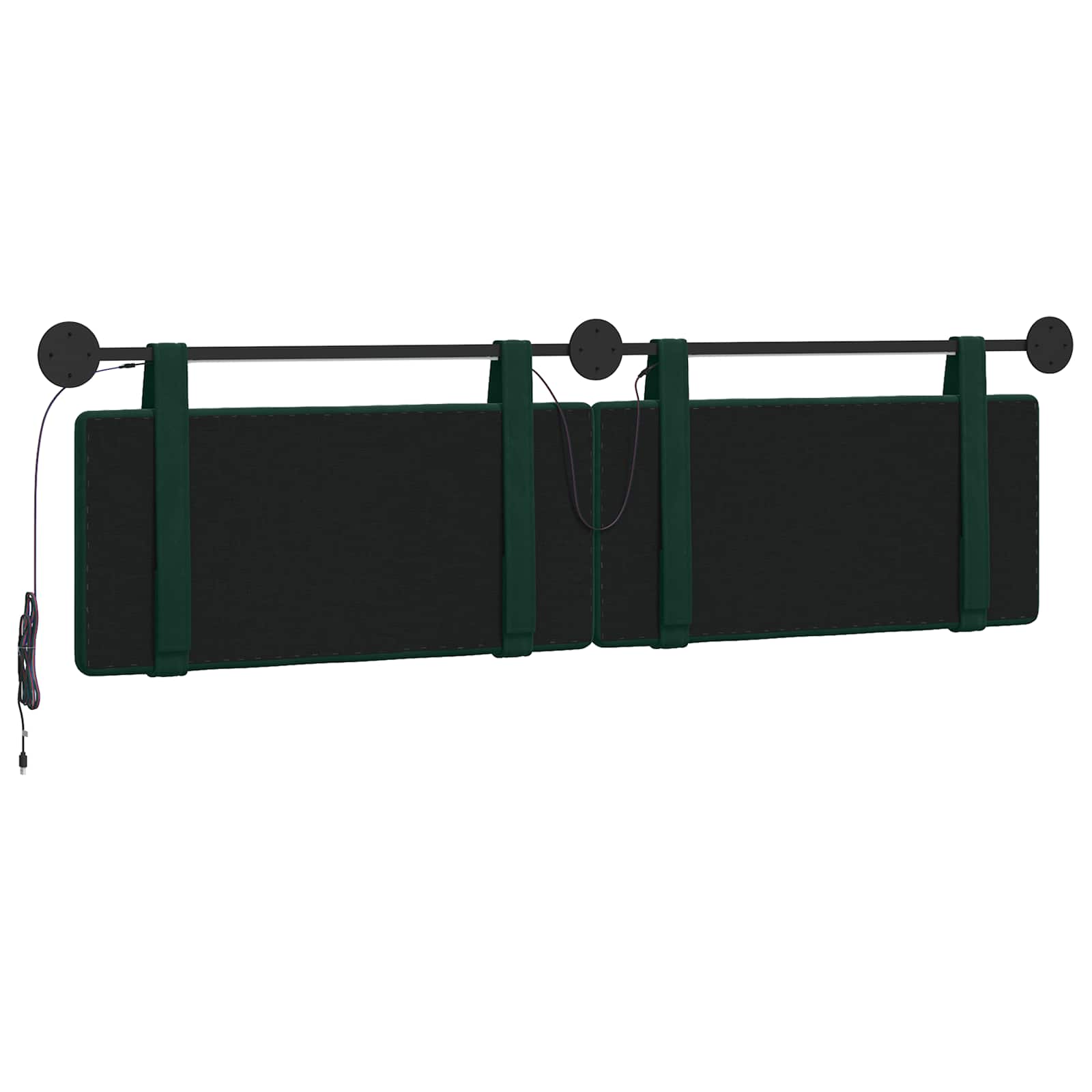 Hangend hoofdbord Met LED-verlichting Donkergroen Fluweel is nu te koop bij PeponiXL, paradijselijk wonen!