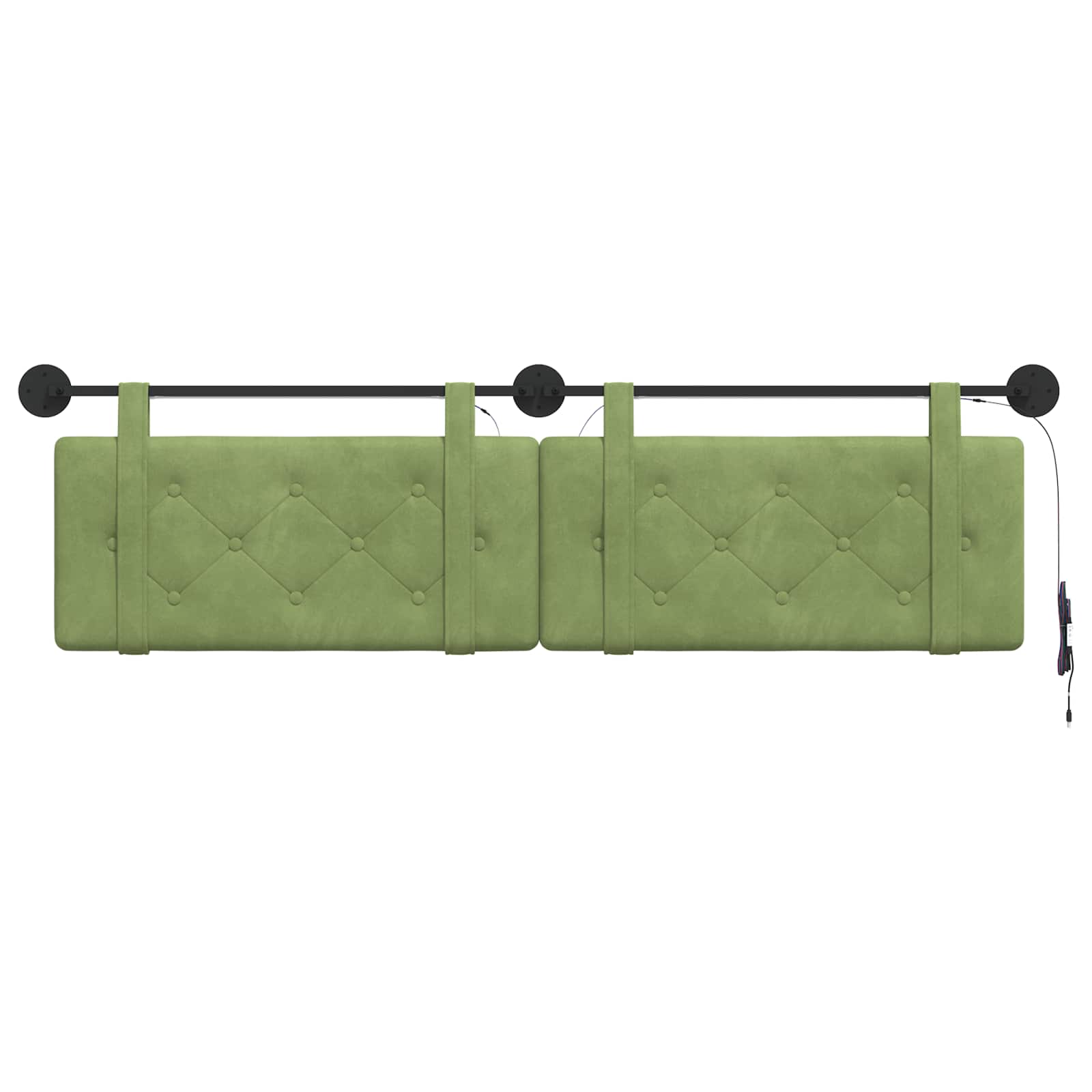 Hangend hoofdbord Met LED-verlichting Lichtgroen Fluweel is nu te koop bij PeponiXL, paradijselijk wonen!
