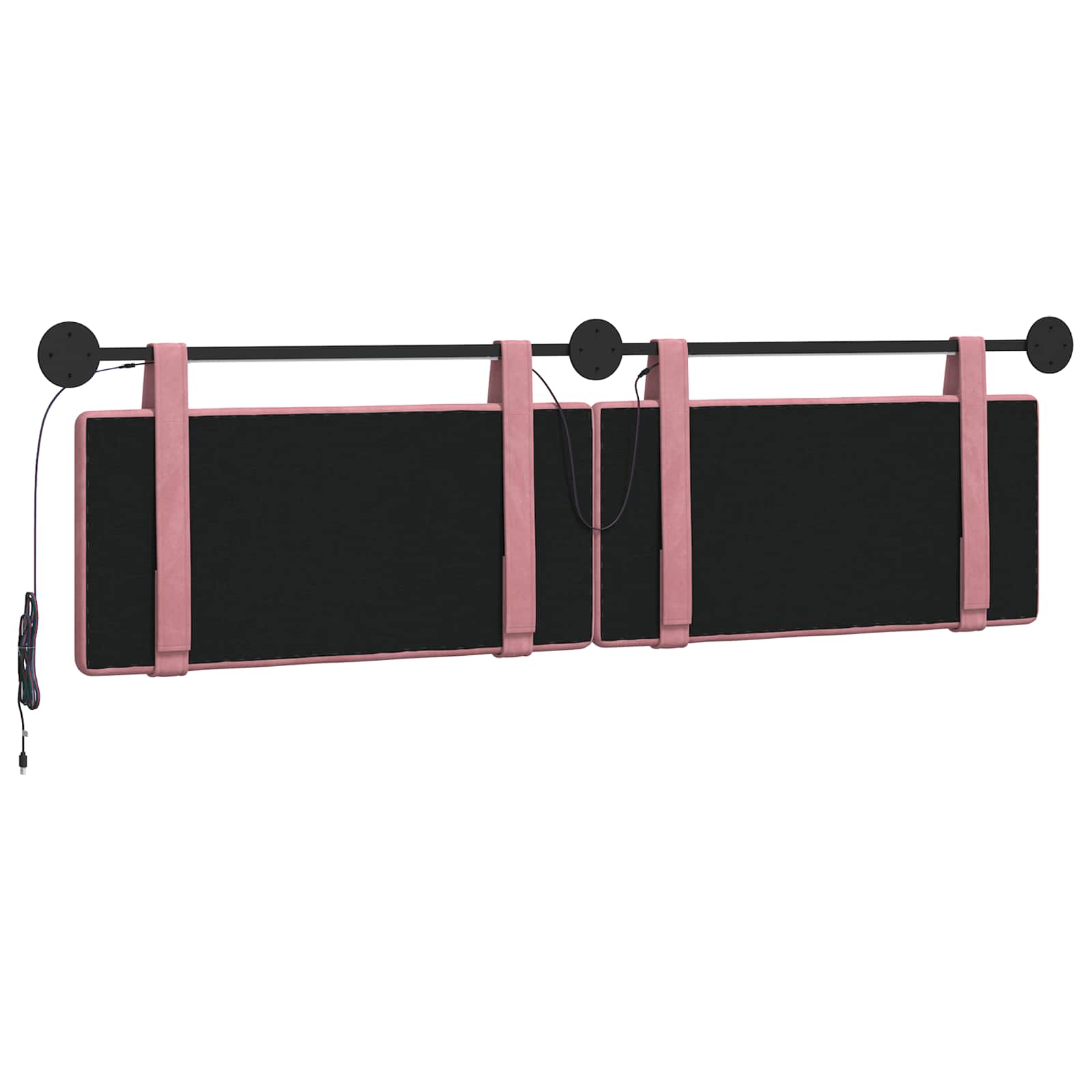 Hangend hoofdbord Met LED-verlichting Roze Fluweel is nu te koop bij PeponiXL, paradijselijk wonen!