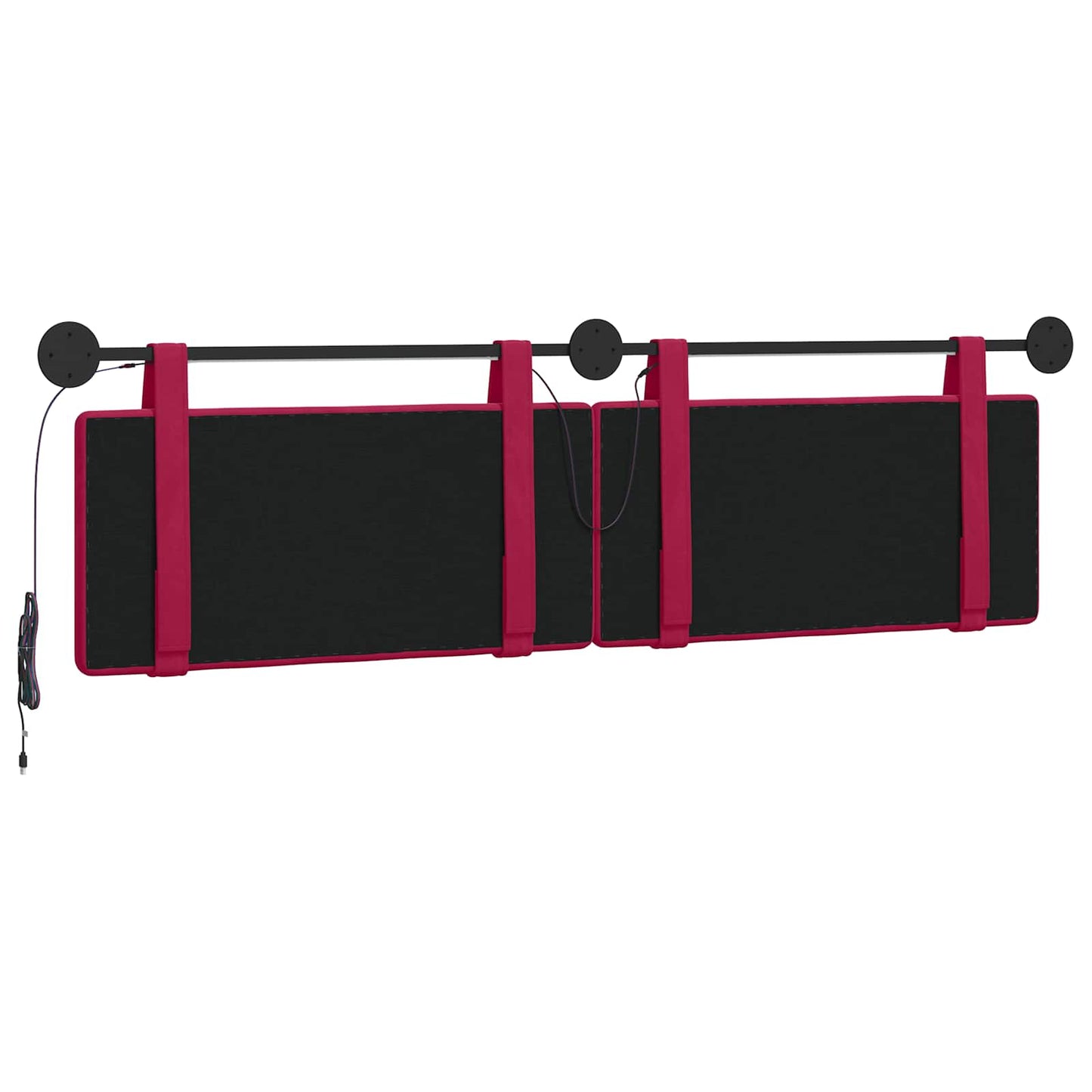 Hangend hoofdbord Met LED-verlichting Wijnrood Fluweel is nu te koop bij PeponiXL, paradijselijk wonen!