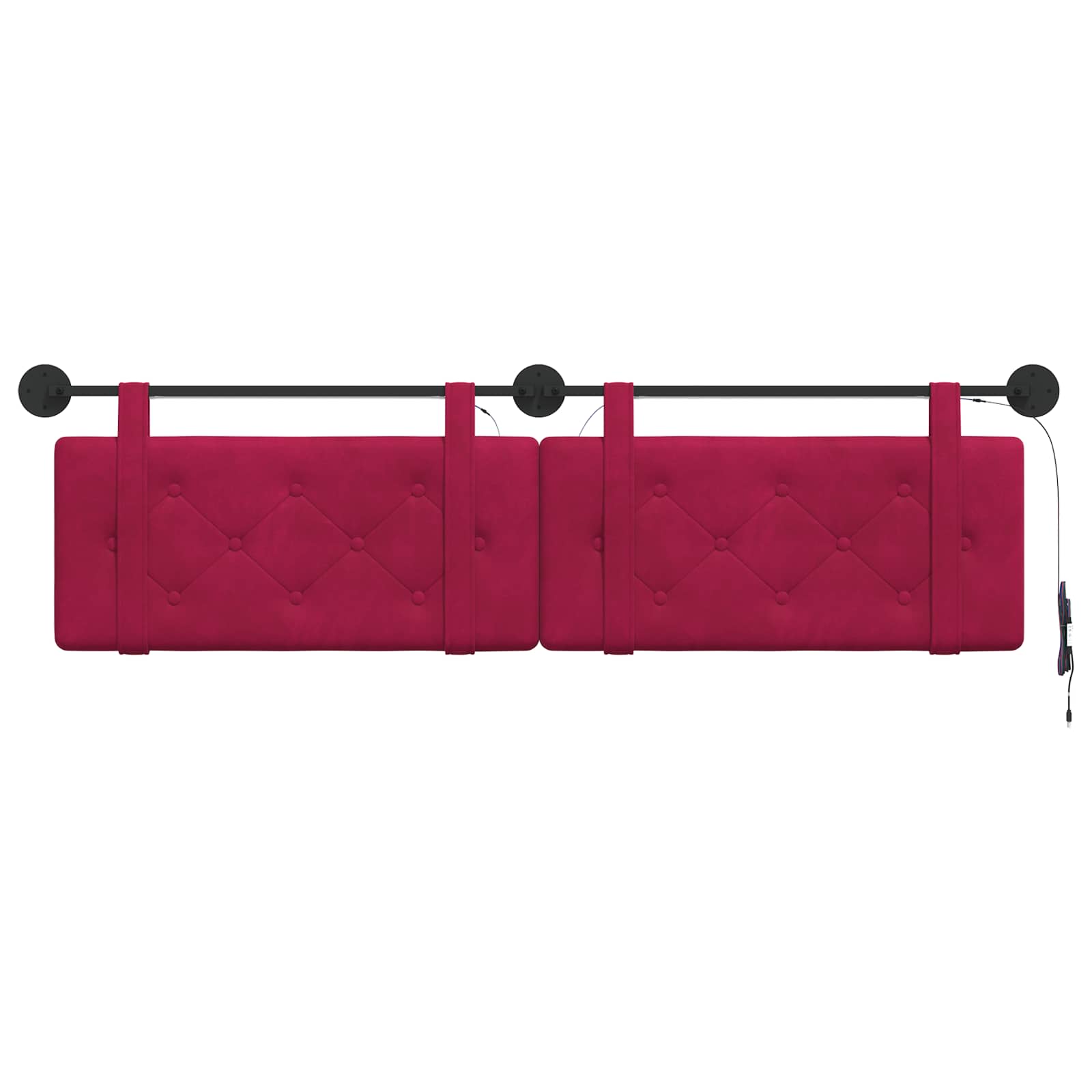 Hangend hoofdbord Met LED-verlichting Wijnrood Fluweel is nu te koop bij PeponiXL, paradijselijk wonen!