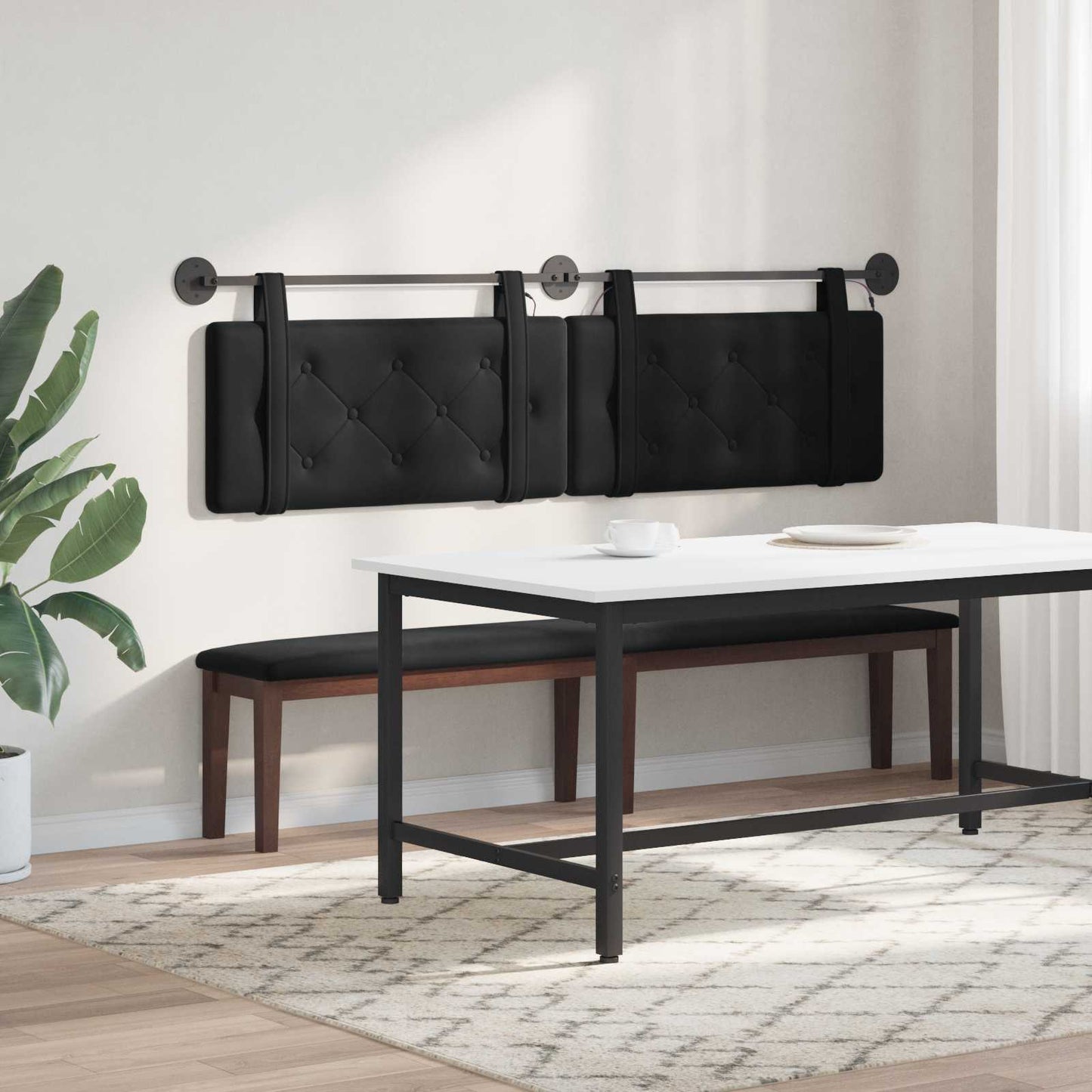 Hangend hoofdbord Met LED-verlichting Zwart Fluweel is nu te koop bij PeponiXL, paradijselijk wonen!