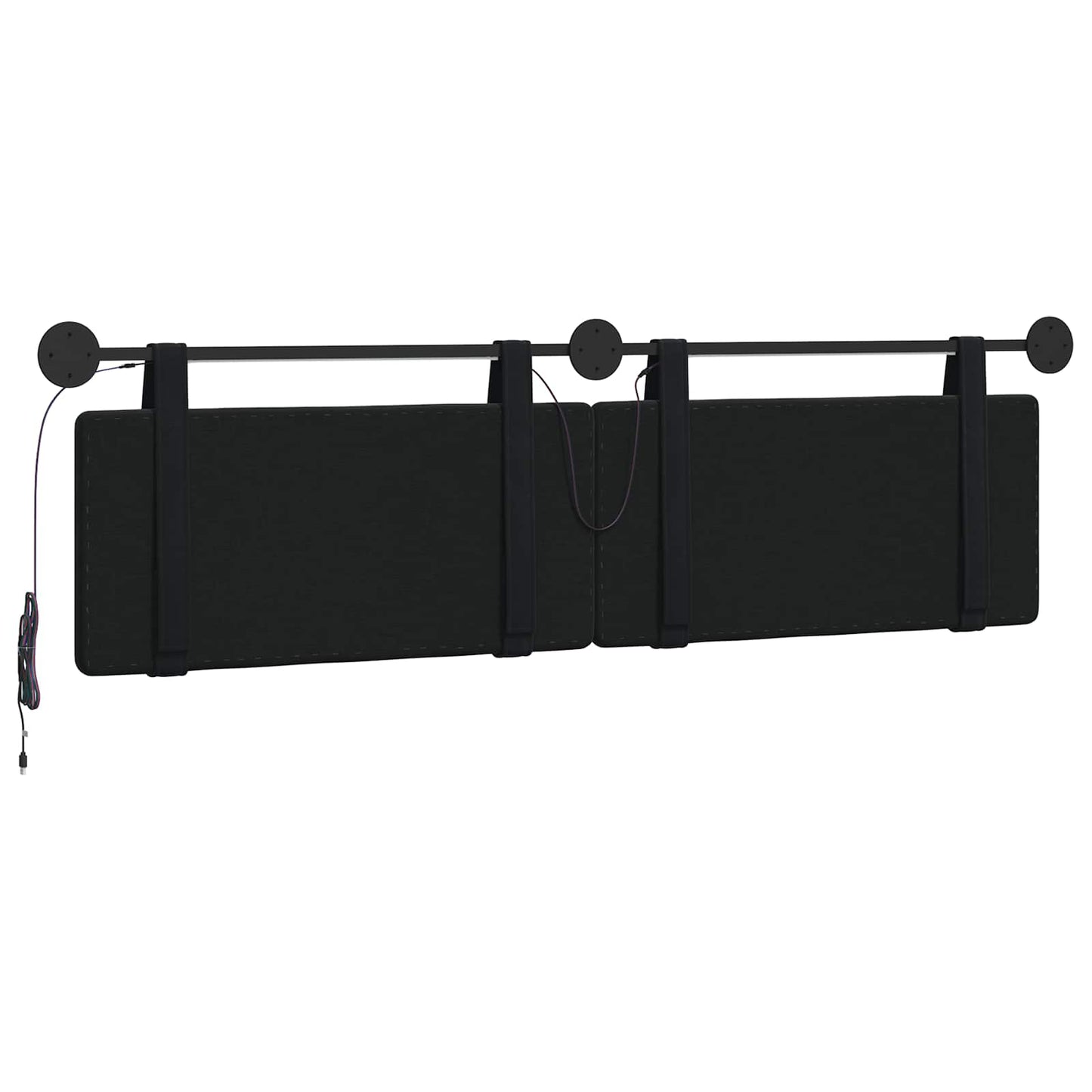 Hangend hoofdbord Met LED-verlichting Zwart Fluweel is nu te koop bij PeponiXL, paradijselijk wonen!