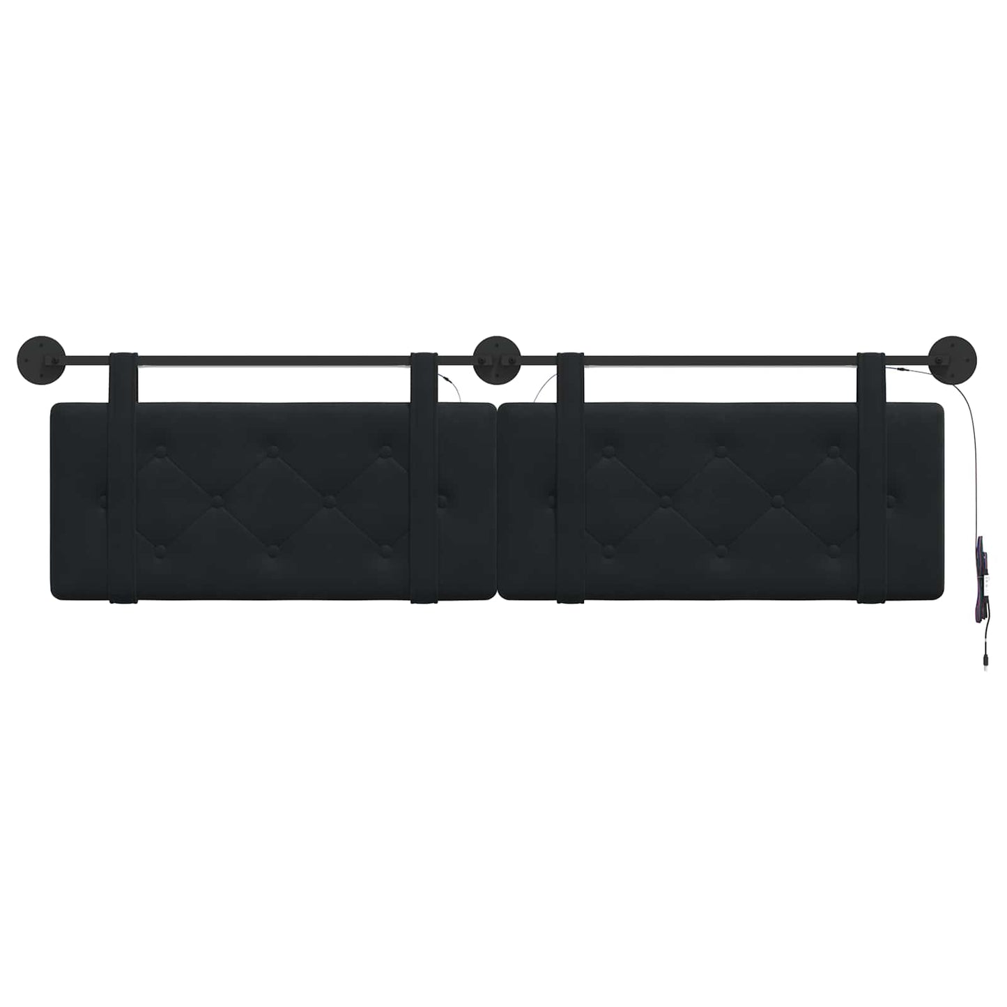 Hangend hoofdbord Met LED-verlichting Zwart Fluweel is nu te koop bij PeponiXL, paradijselijk wonen!
