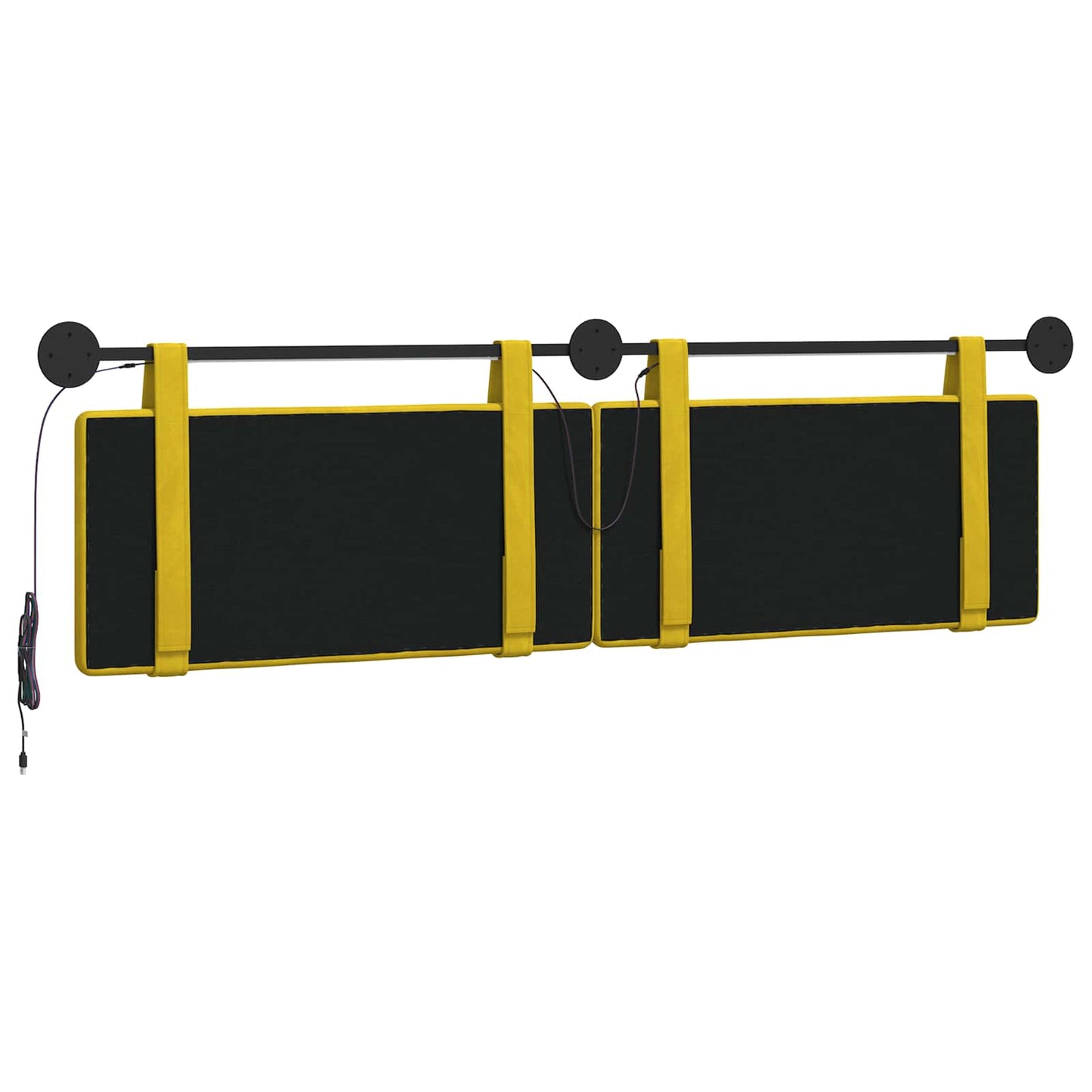Hangend hoofdbord Met LED-verlichting Geel Fluweel is nu te koop bij PeponiXL, paradijselijk wonen!
