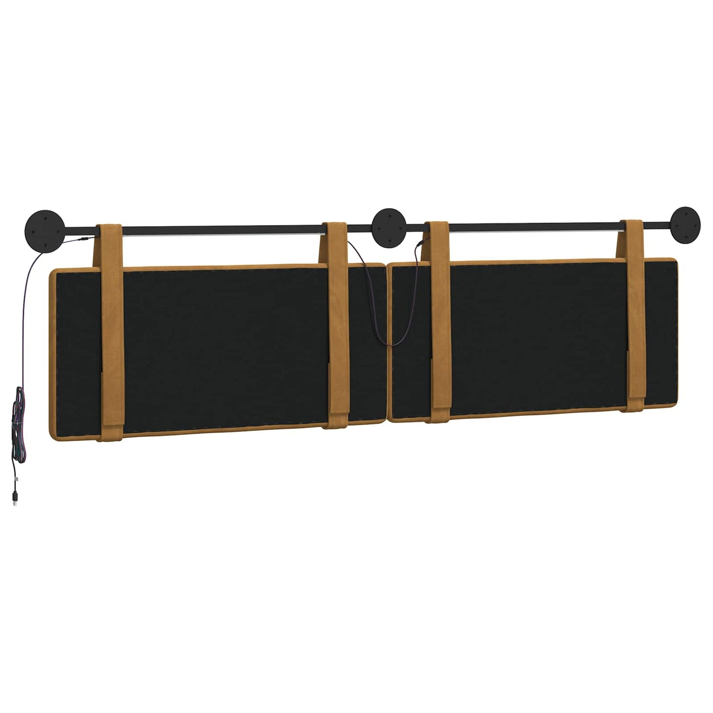 Hangend hoofdbord Met LED-verlichting Bruin Fluweel is nu te koop bij PeponiXL, paradijselijk wonen!