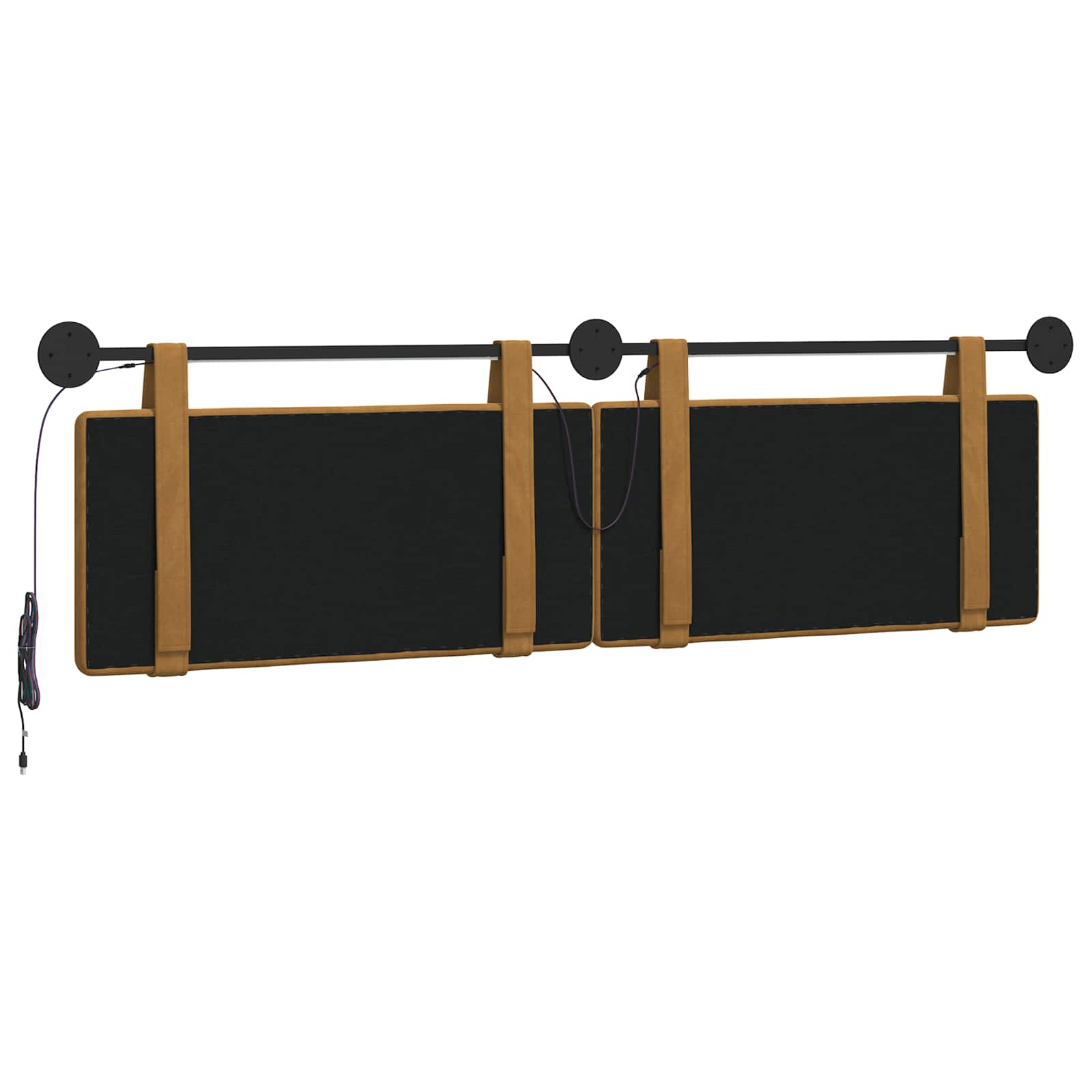 Hangend hoofdbord Met LED-verlichting Bruin Fluweel is nu te koop bij PeponiXL, paradijselijk wonen!