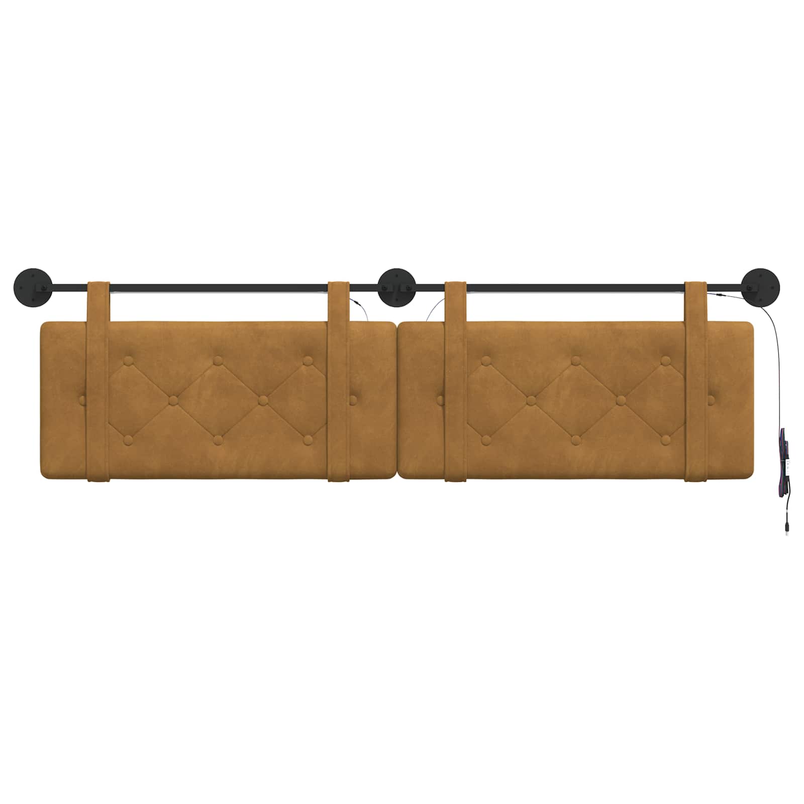 Hangend hoofdbord Met LED-verlichting Bruin Fluweel is nu te koop bij PeponiXL, paradijselijk wonen!
