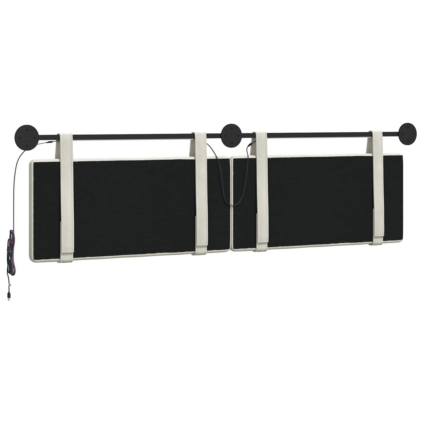 Hangend hoofdbord Met LED-verlichting Crèmekleurig Fluweel is nu te koop bij PeponiXL, paradijselijk wonen!