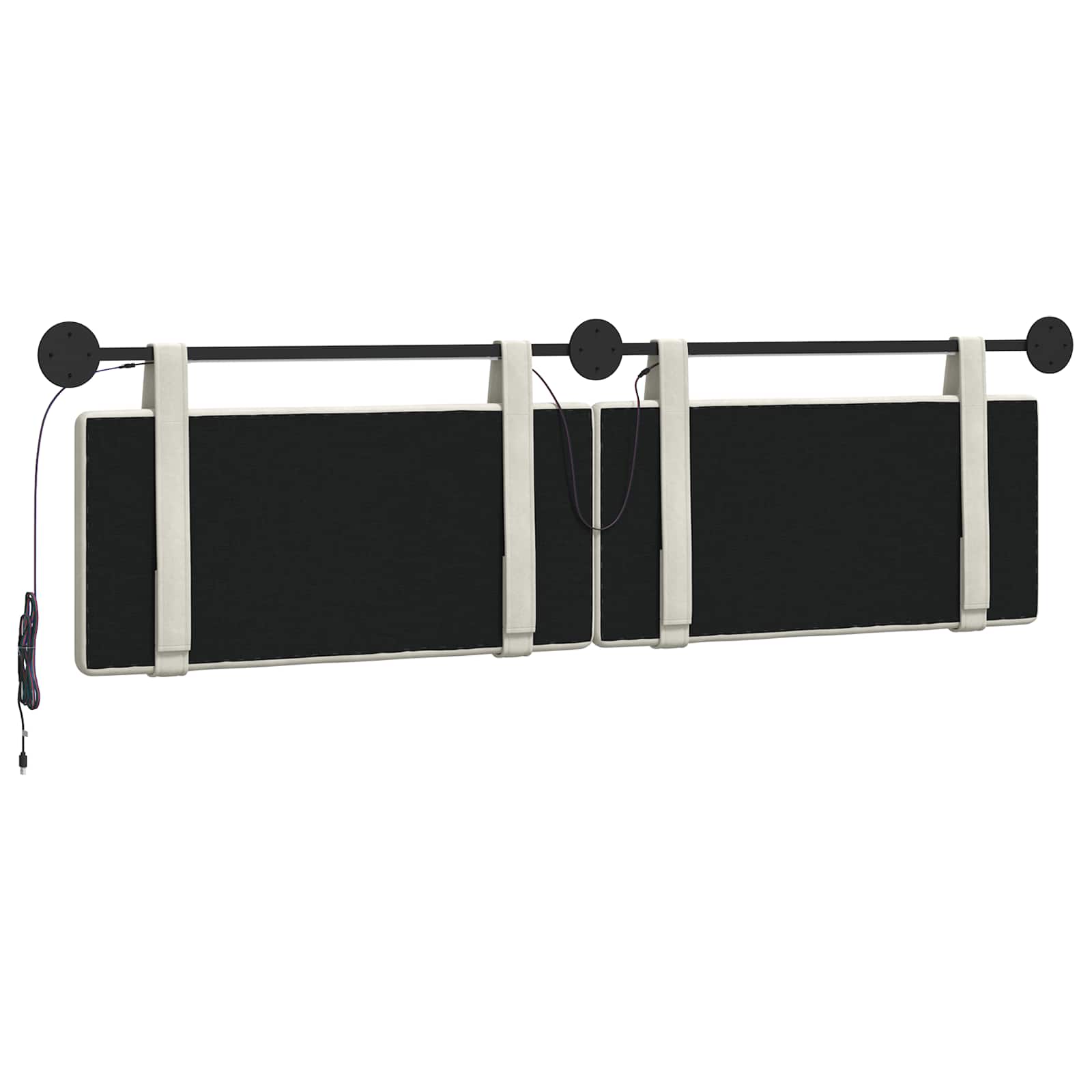 Hangend hoofdbord Met LED-verlichting Crèmekleurig Fluweel is nu te koop bij PeponiXL, paradijselijk wonen!