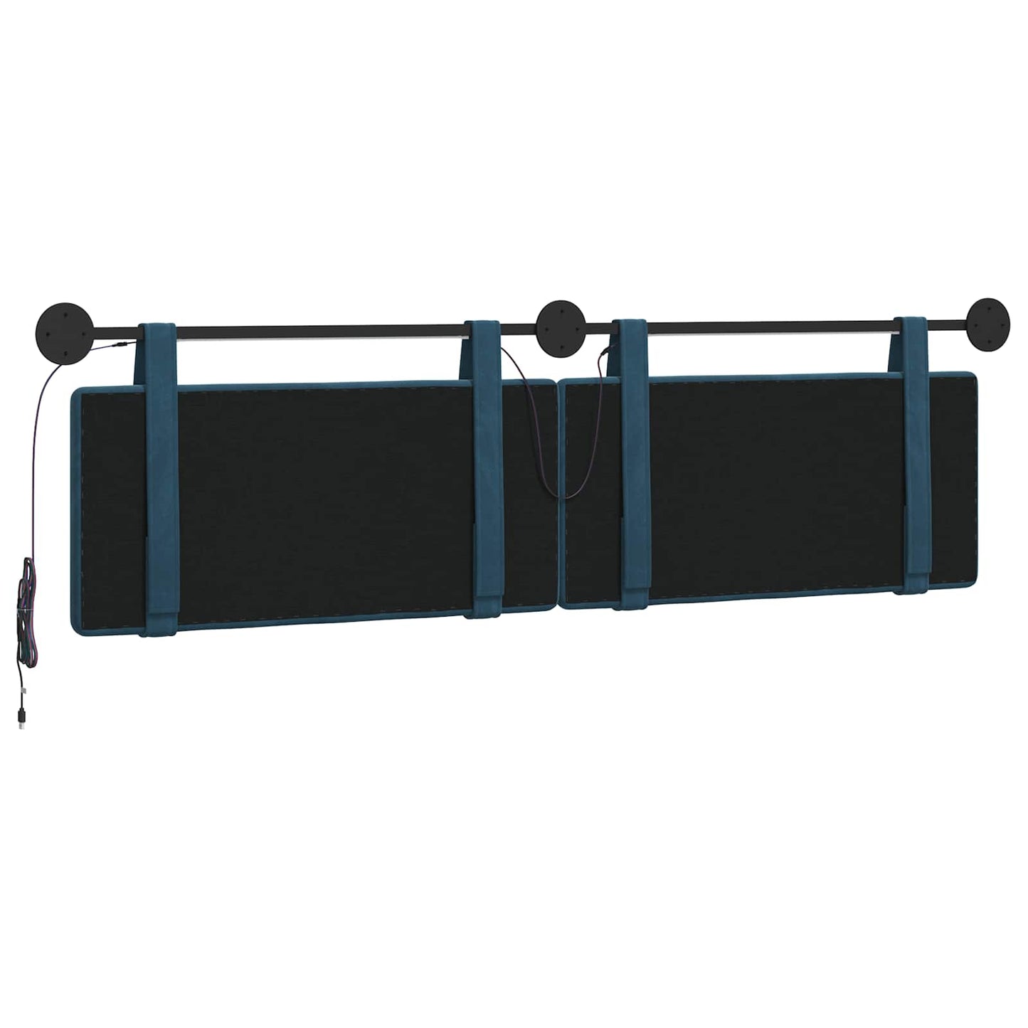 Hangend hoofdbord Met LED-verlichting Blauw Fluweel is nu te koop bij PeponiXL, paradijselijk wonen!