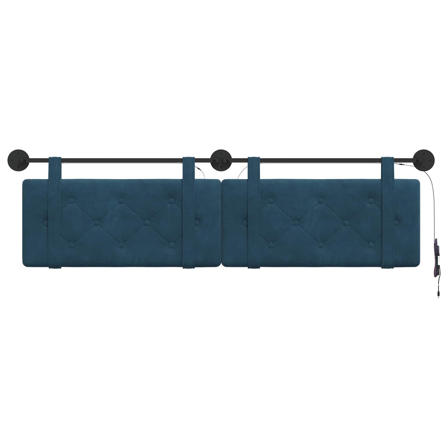 Hangend hoofdbord Met LED-verlichting Blauw Fluweel is nu te koop bij PeponiXL, paradijselijk wonen!