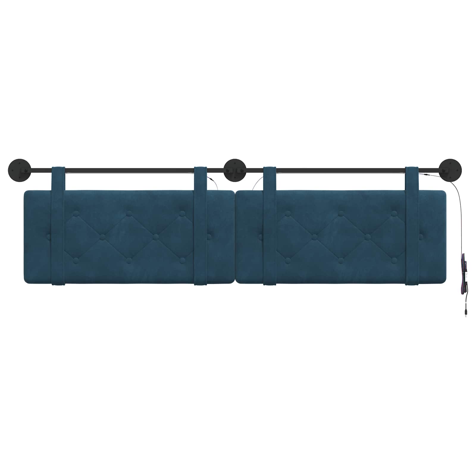 Hangend hoofdbord Met LED-verlichting Blauw Fluweel is nu te koop bij PeponiXL, paradijselijk wonen!