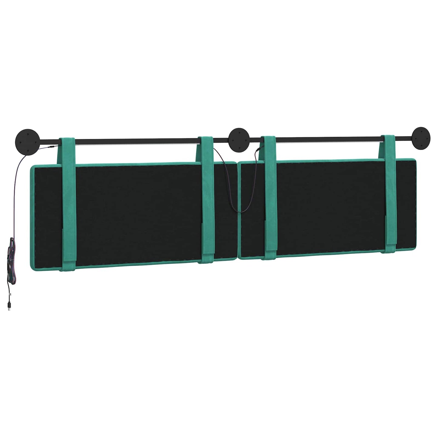 Hangend hoofdbord Met LED-verlichting Turquoise Fluweel is nu te koop bij PeponiXL, paradijselijk wonen!