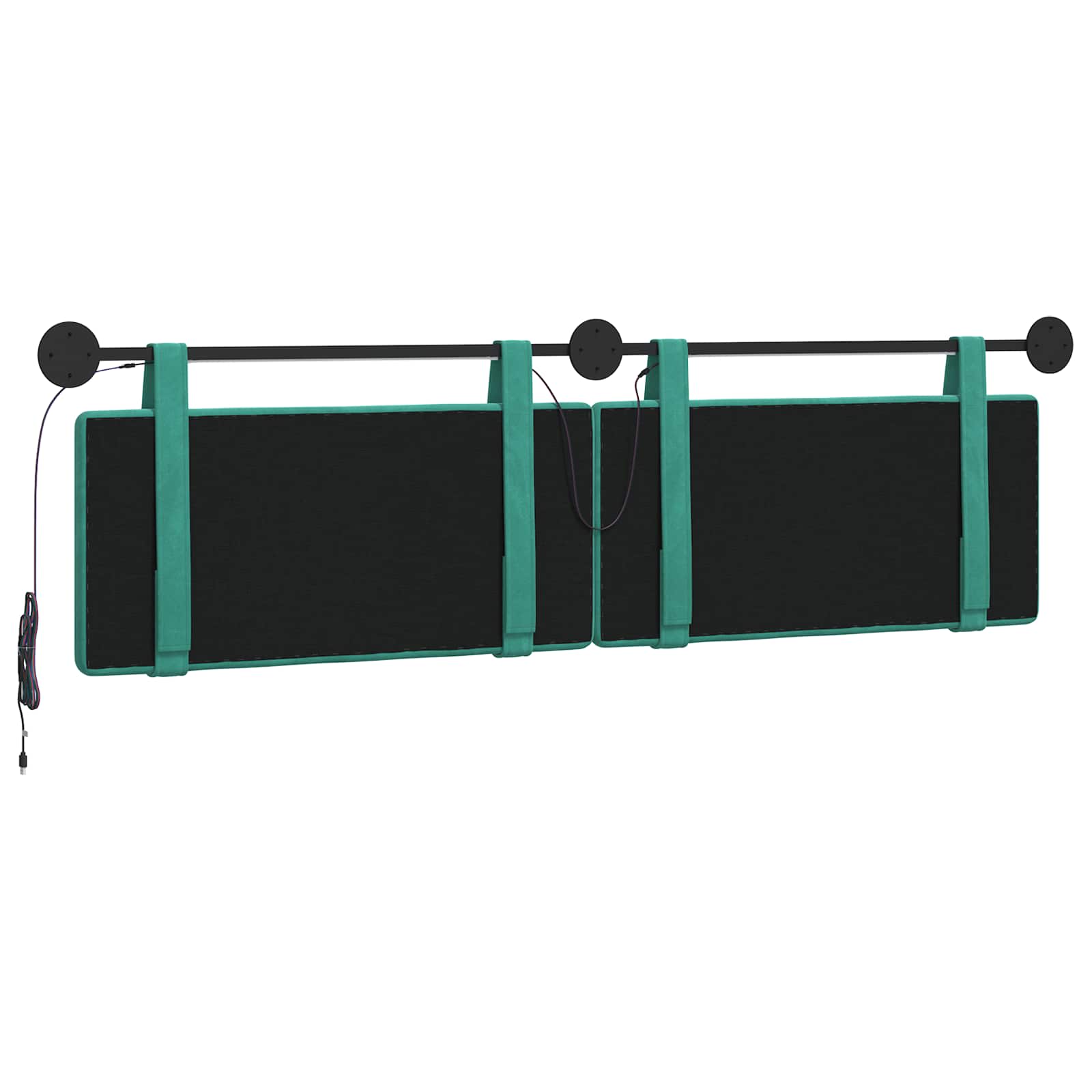 Hangend hoofdbord Met LED-verlichting Turquoise Fluweel is nu te koop bij PeponiXL, paradijselijk wonen!