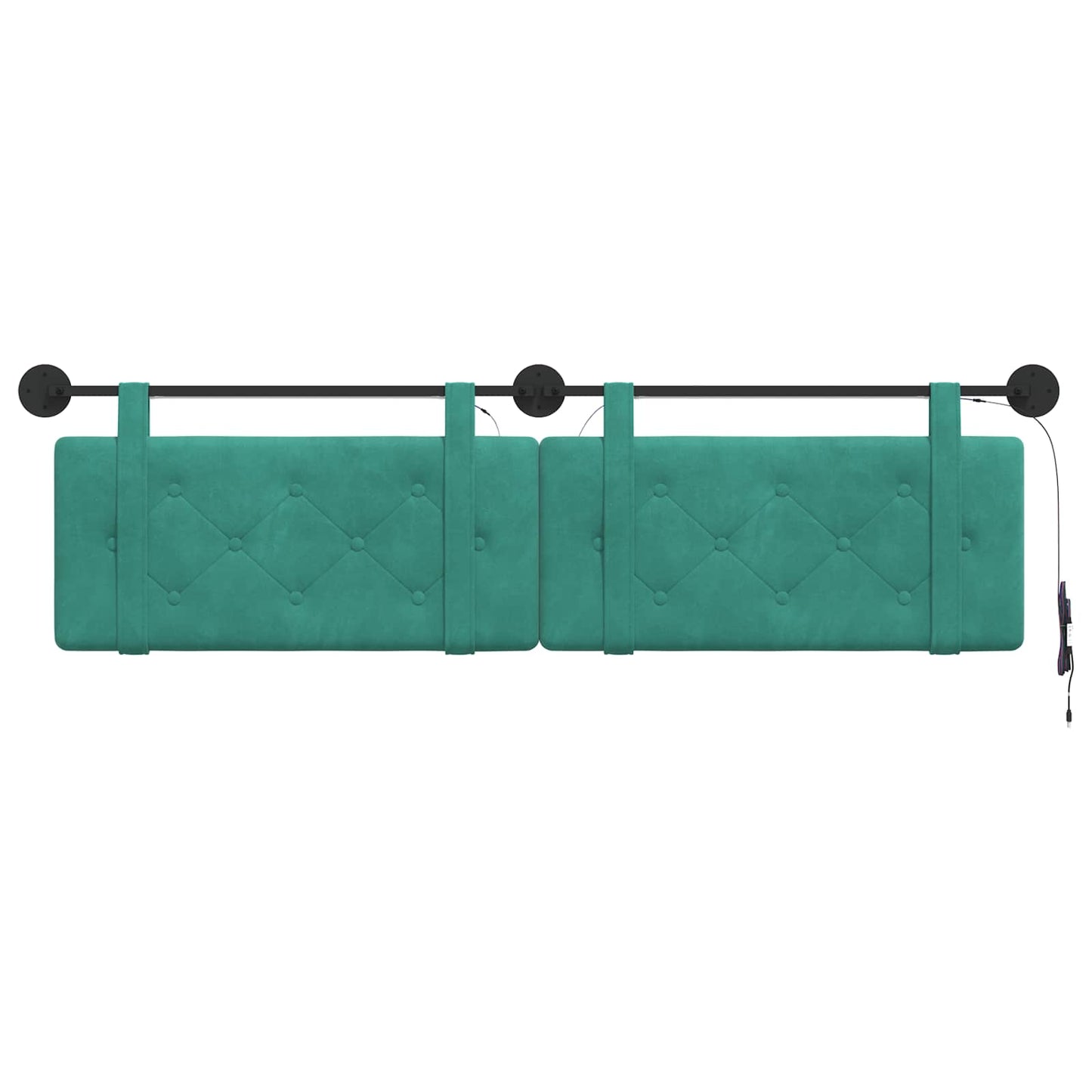 Hangend hoofdbord Met LED-verlichting Turquoise Fluweel is nu te koop bij PeponiXL, paradijselijk wonen!