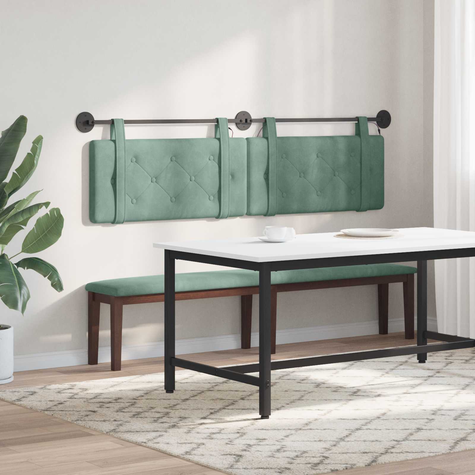 Hangend hoofdbord Met LED-verlichting Zeegroen Fluweel is nu te koop bij PeponiXL, paradijselijk wonen!