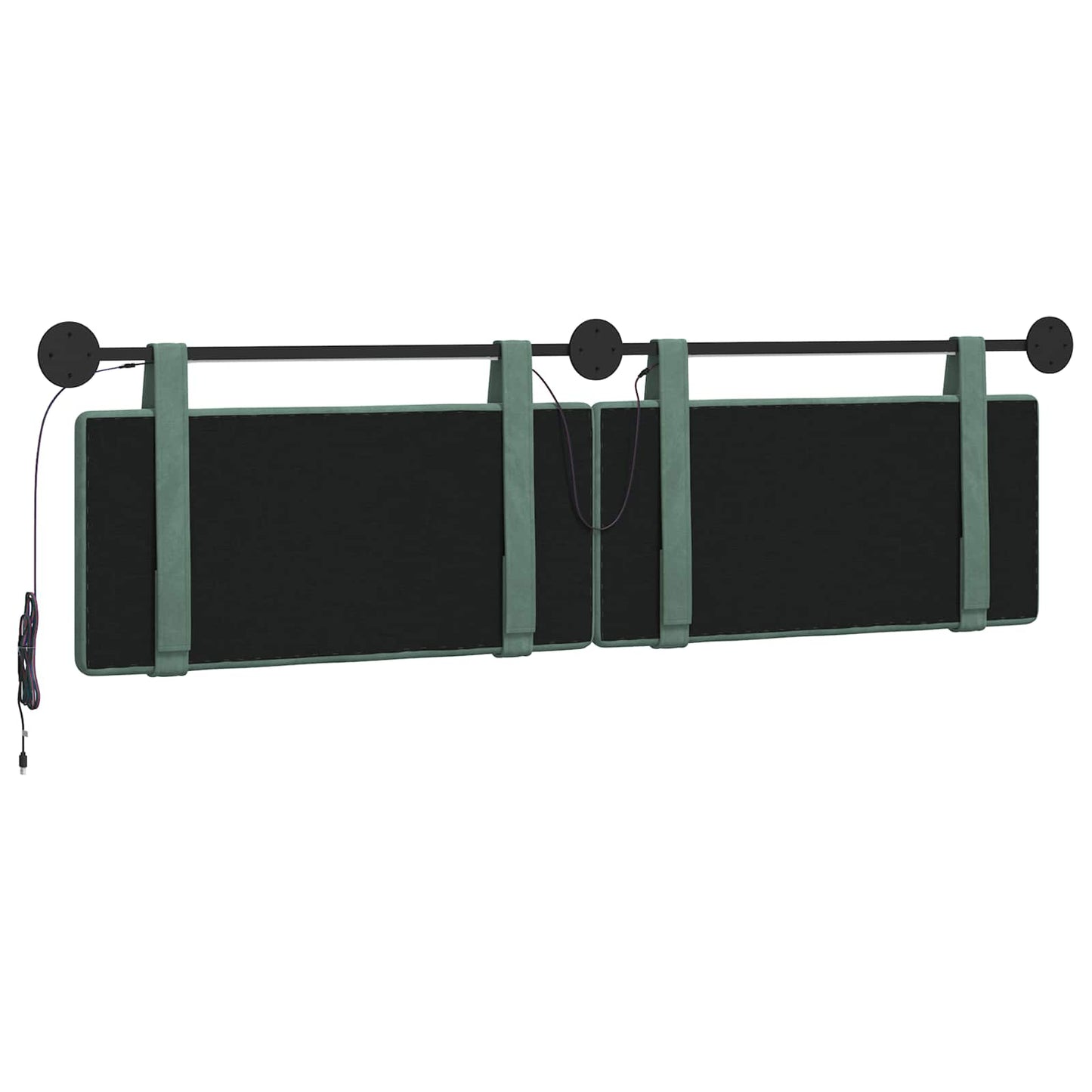 Hangend hoofdbord Met LED-verlichting Zeegroen Fluweel is nu te koop bij PeponiXL, paradijselijk wonen!