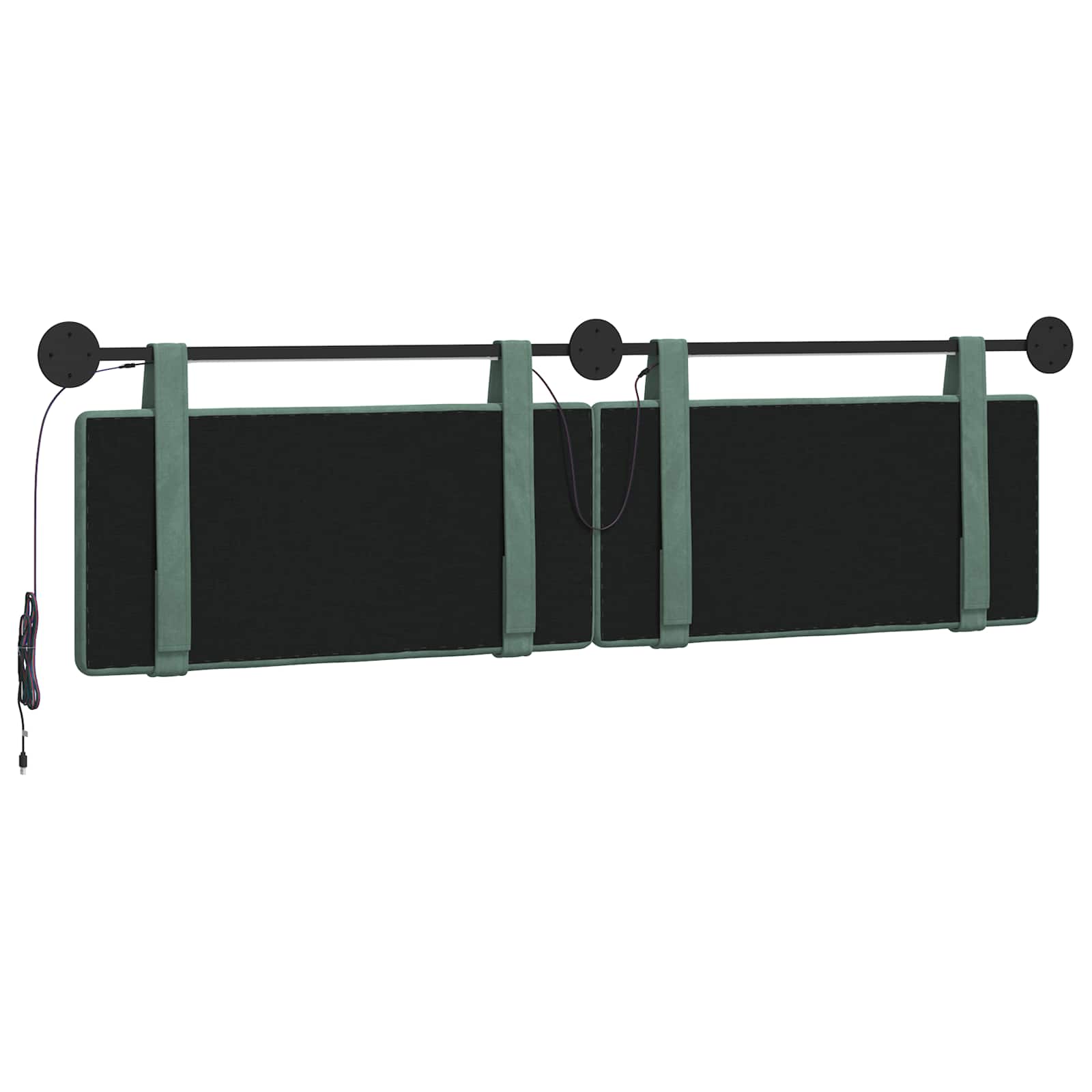 Hangend hoofdbord Met LED-verlichting Zeegroen Fluweel is nu te koop bij PeponiXL, paradijselijk wonen!