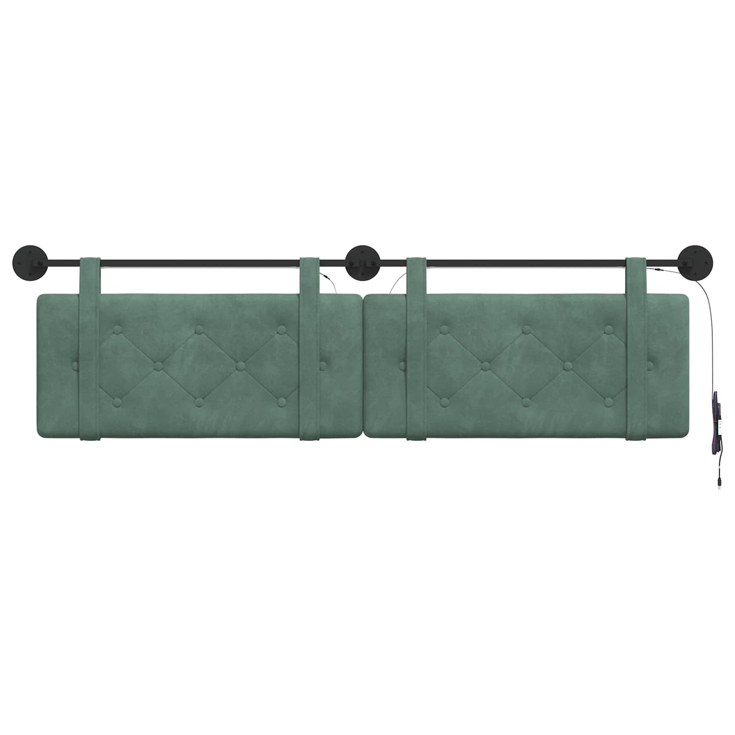 Hangend hoofdbord Met LED-verlichting Zeegroen Fluweel is nu te koop bij PeponiXL, paradijselijk wonen!