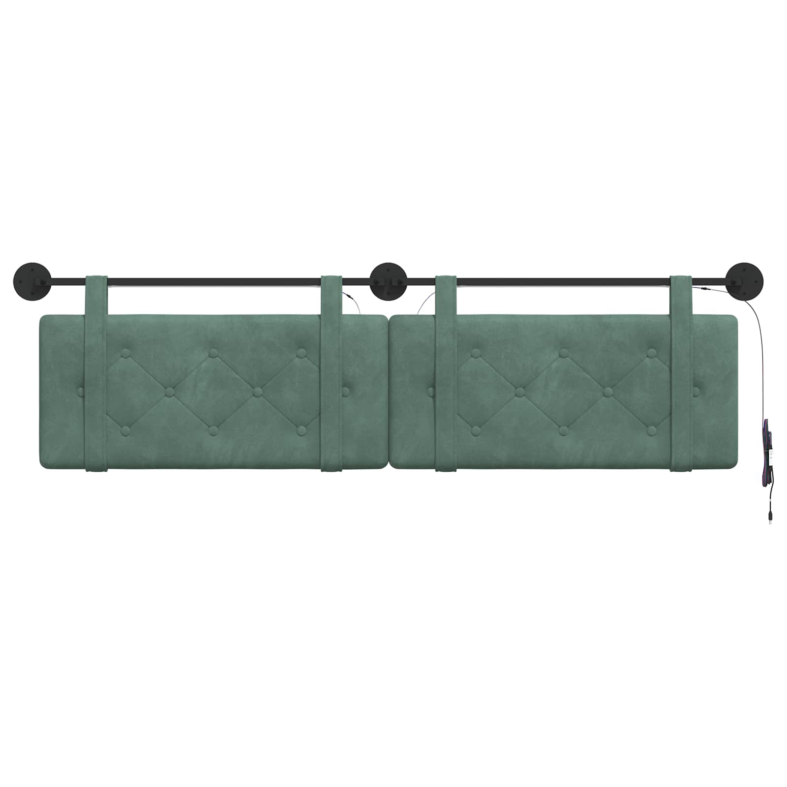 Hangend hoofdbord Met LED-verlichting Zeegroen Fluweel is nu te koop bij PeponiXL, paradijselijk wonen!