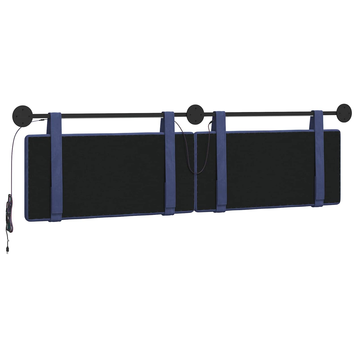 Hangend hoofdbord Met LED-verlichting Politieblauw Fluweel is nu te koop bij PeponiXL, paradijselijk wonen!