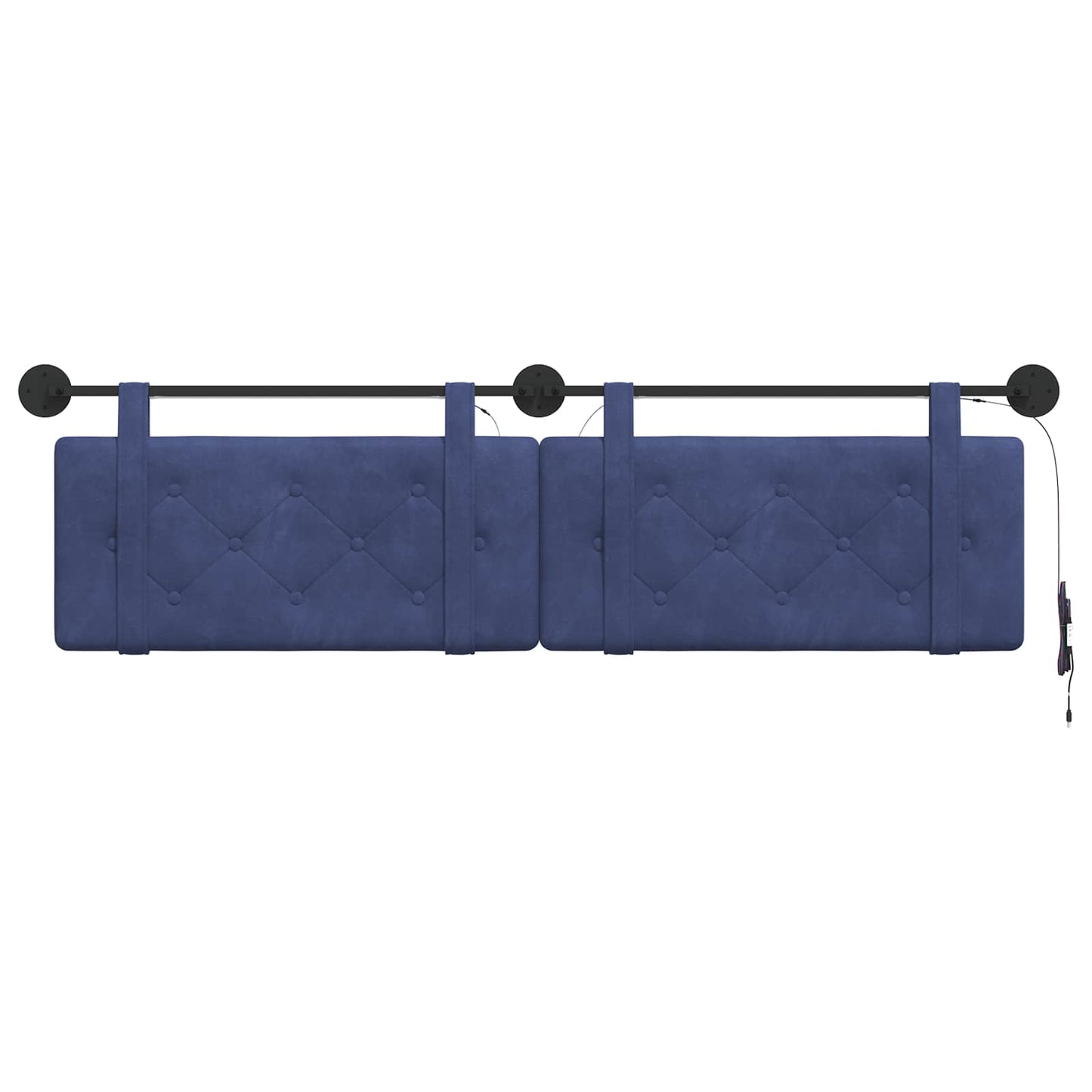 Hangend hoofdbord Met LED-verlichting Politieblauw Fluweel is nu te koop bij PeponiXL, paradijselijk wonen!