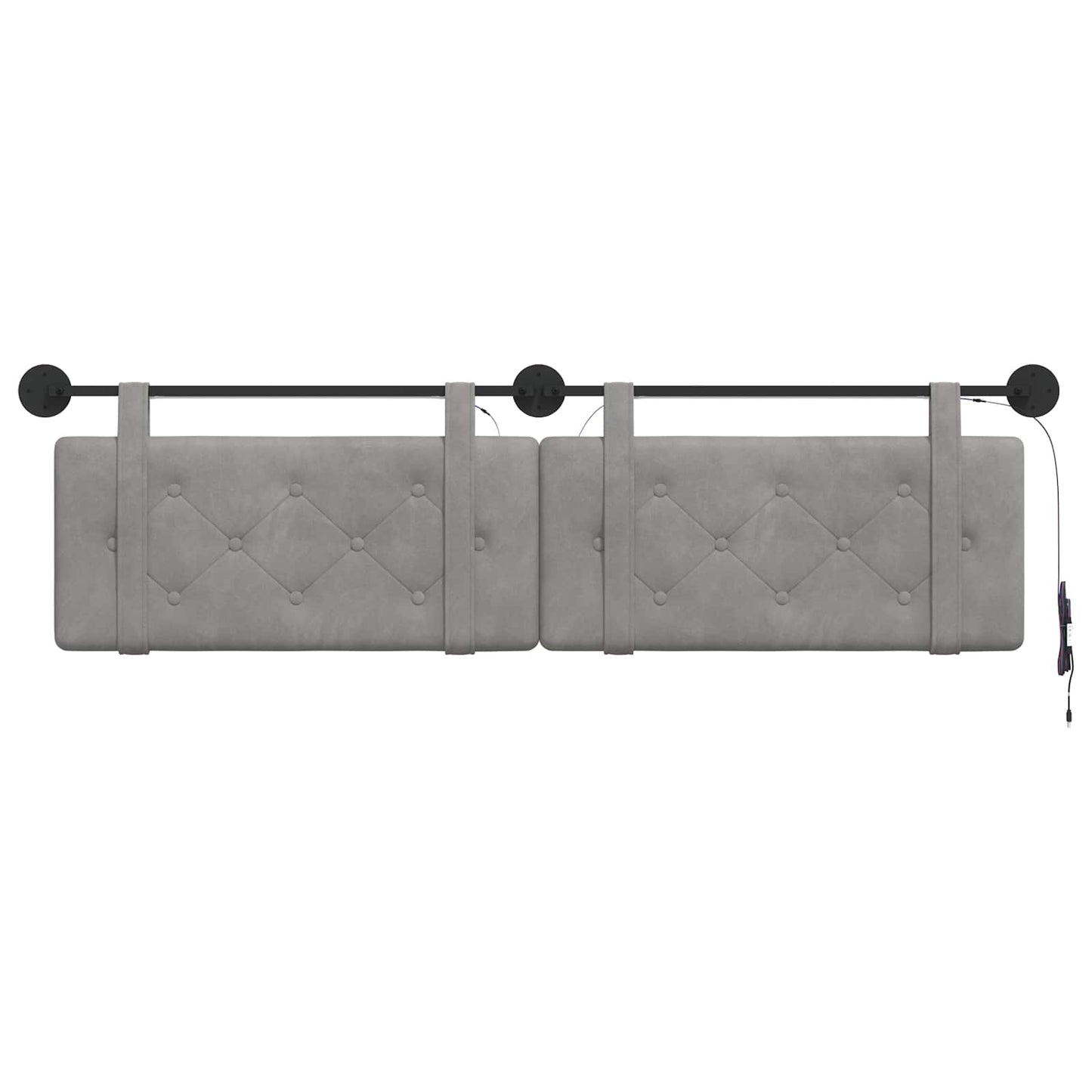 Hangend hoofdbord Met LED-verlichting Lichtgrijs Fluweel is nu te koop bij PeponiXL, paradijselijk wonen!