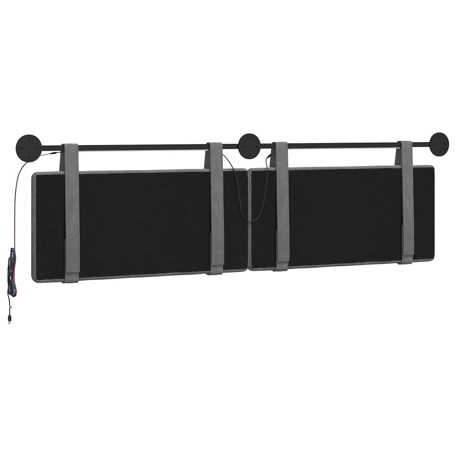 Hangend hoofdbord Met LED-verlichting Donkergrijs Fluweel is nu te koop bij PeponiXL, paradijselijk wonen!
