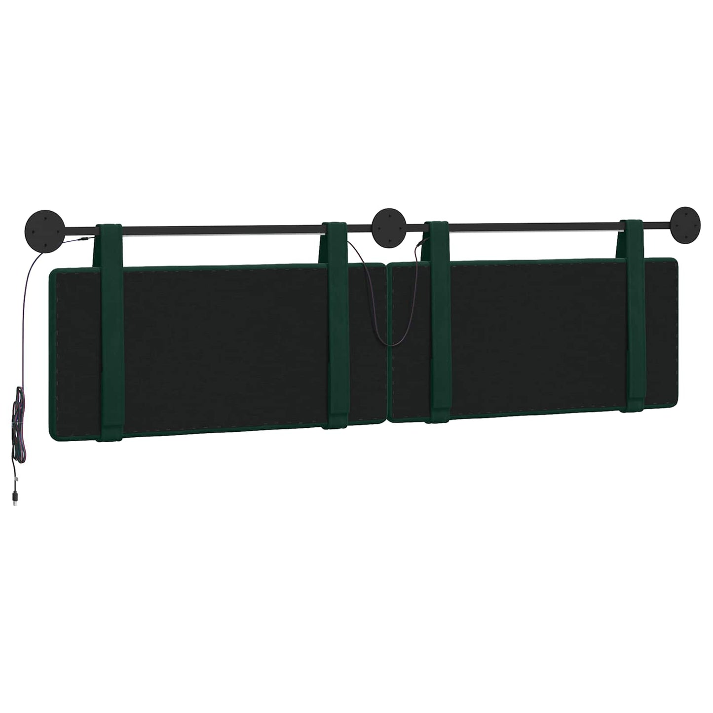 Hangend hoofdbord Met LED-verlichting Donkergroen Fluweel is nu te koop bij PeponiXL, paradijselijk wonen!