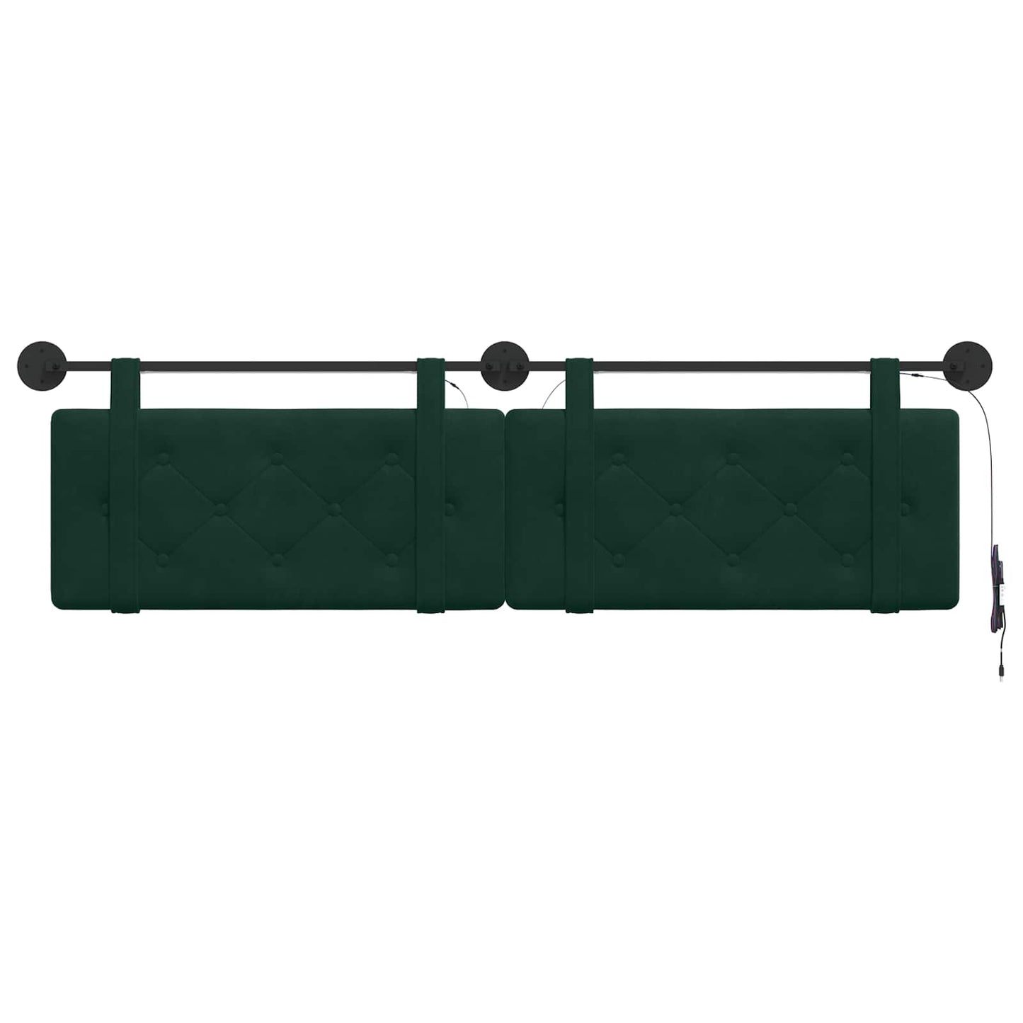 Hangend hoofdbord Met LED-verlichting Donkergroen Fluweel is nu te koop bij PeponiXL, paradijselijk wonen!