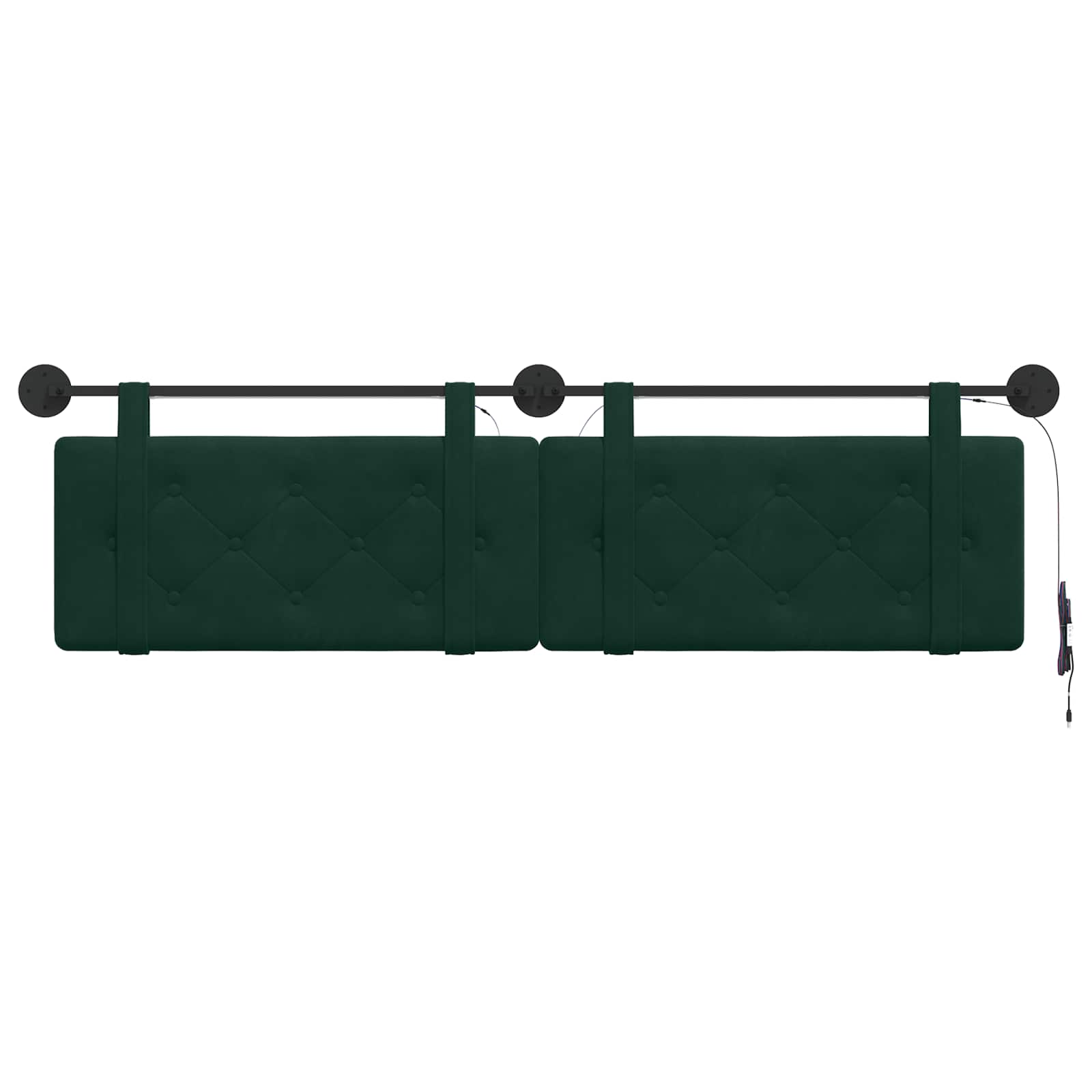 Hangend hoofdbord Met LED-verlichting Donkergroen Fluweel is nu te koop bij PeponiXL, paradijselijk wonen!