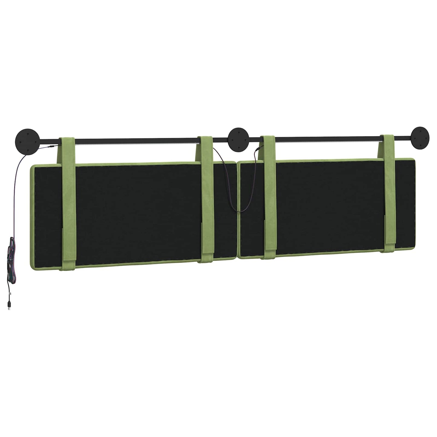 Hangend hoofdbord Met LED-verlichting Lichtgroen Fluweel is nu te koop bij PeponiXL, paradijselijk wonen!